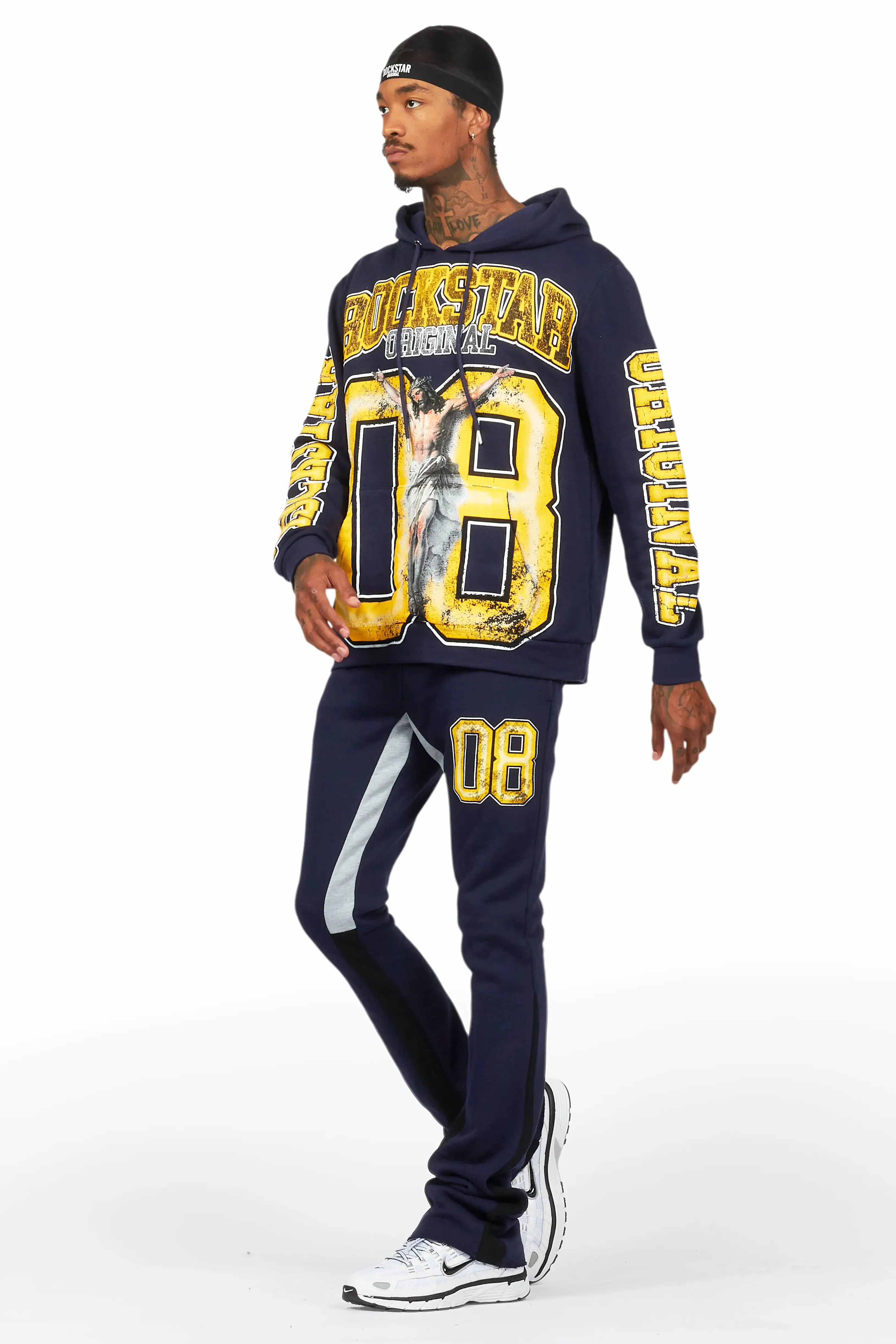 Fields Navy Stacked Flare Hoodie Track Set sold by Rockstar Original product image thumbnail 5