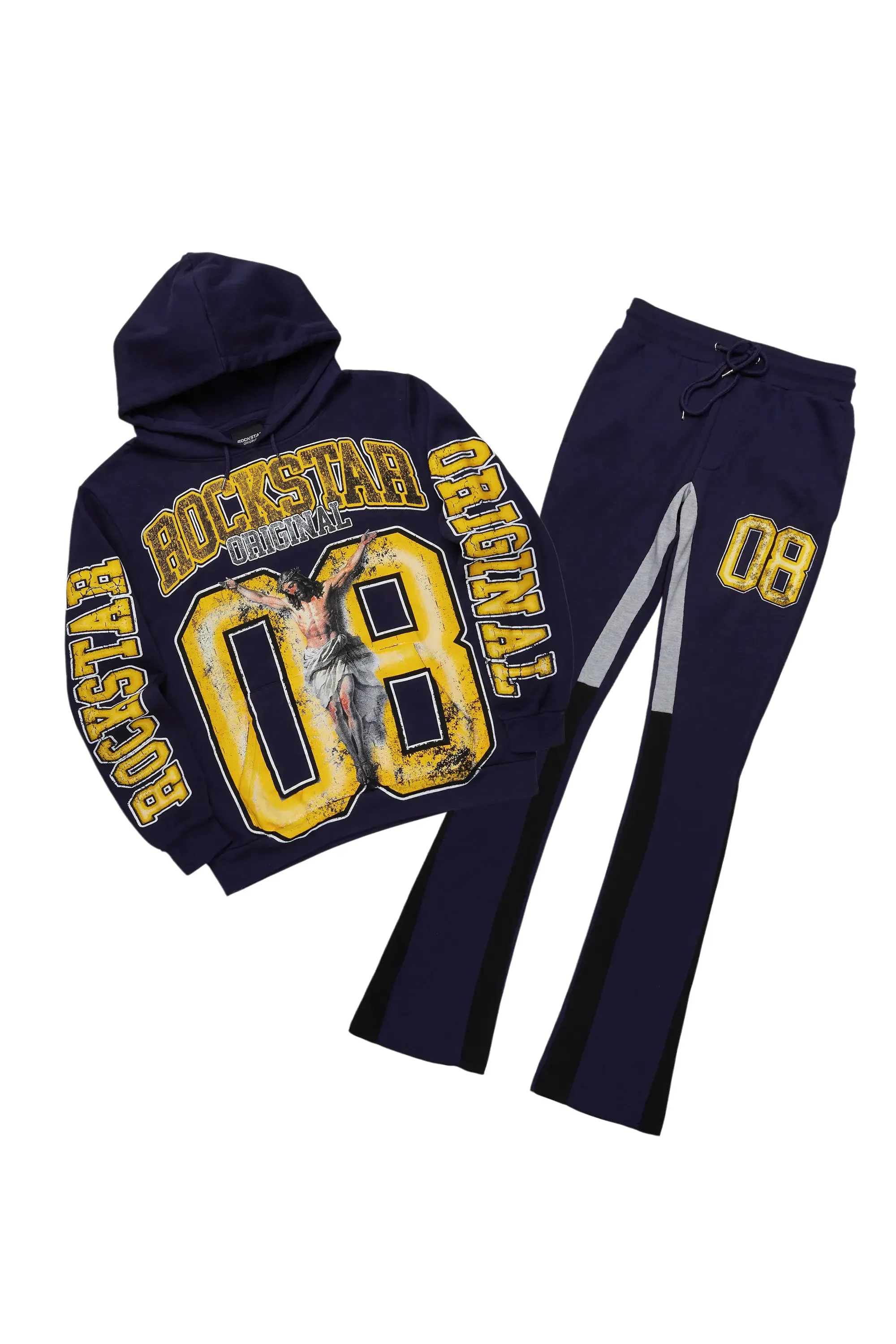 Fields Navy Stacked Flare Hoodie Track Set sold by Rockstar Original