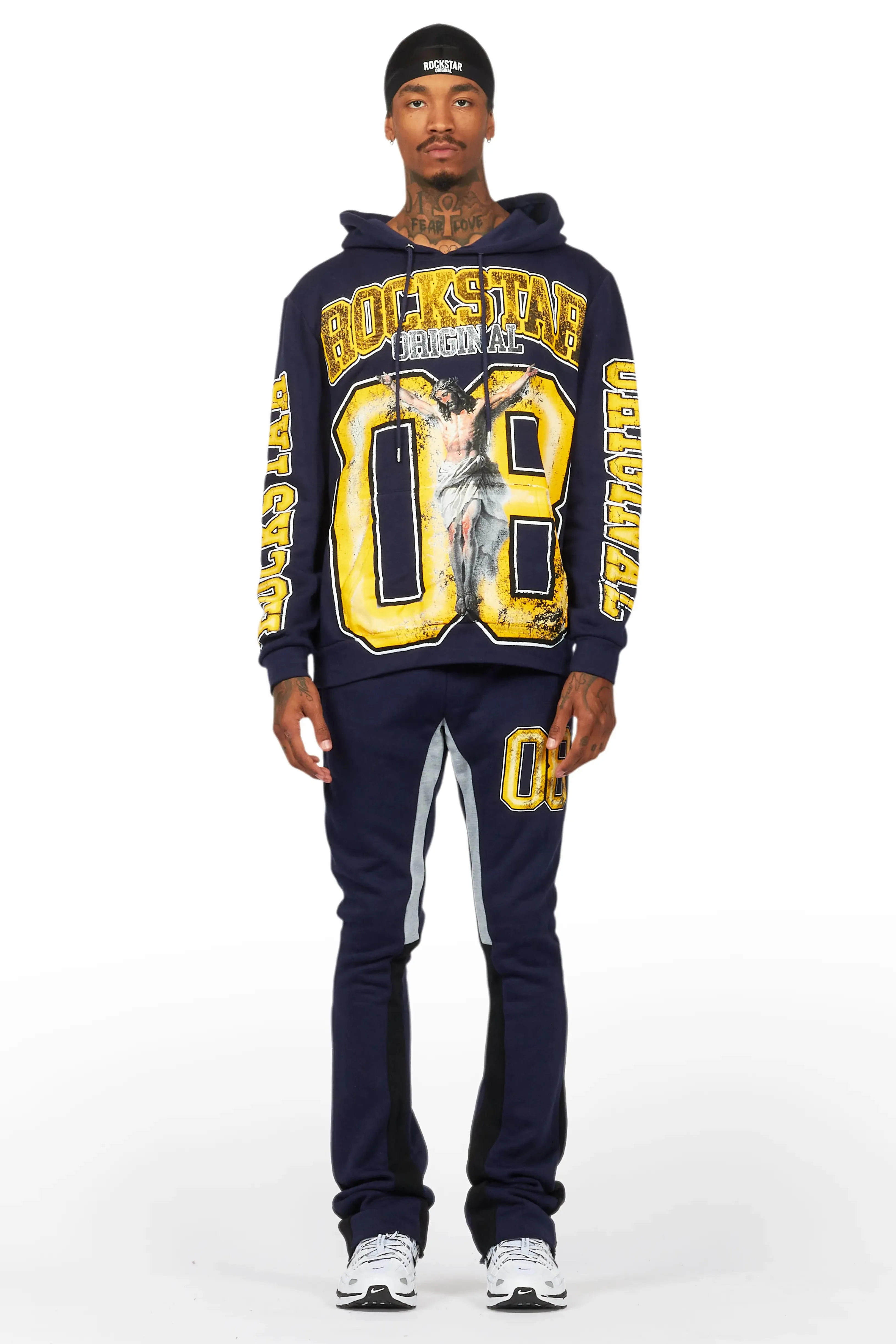 Fields Navy Stacked Flare Hoodie Track Set sold by Rockstar Original product image thumbnail 2