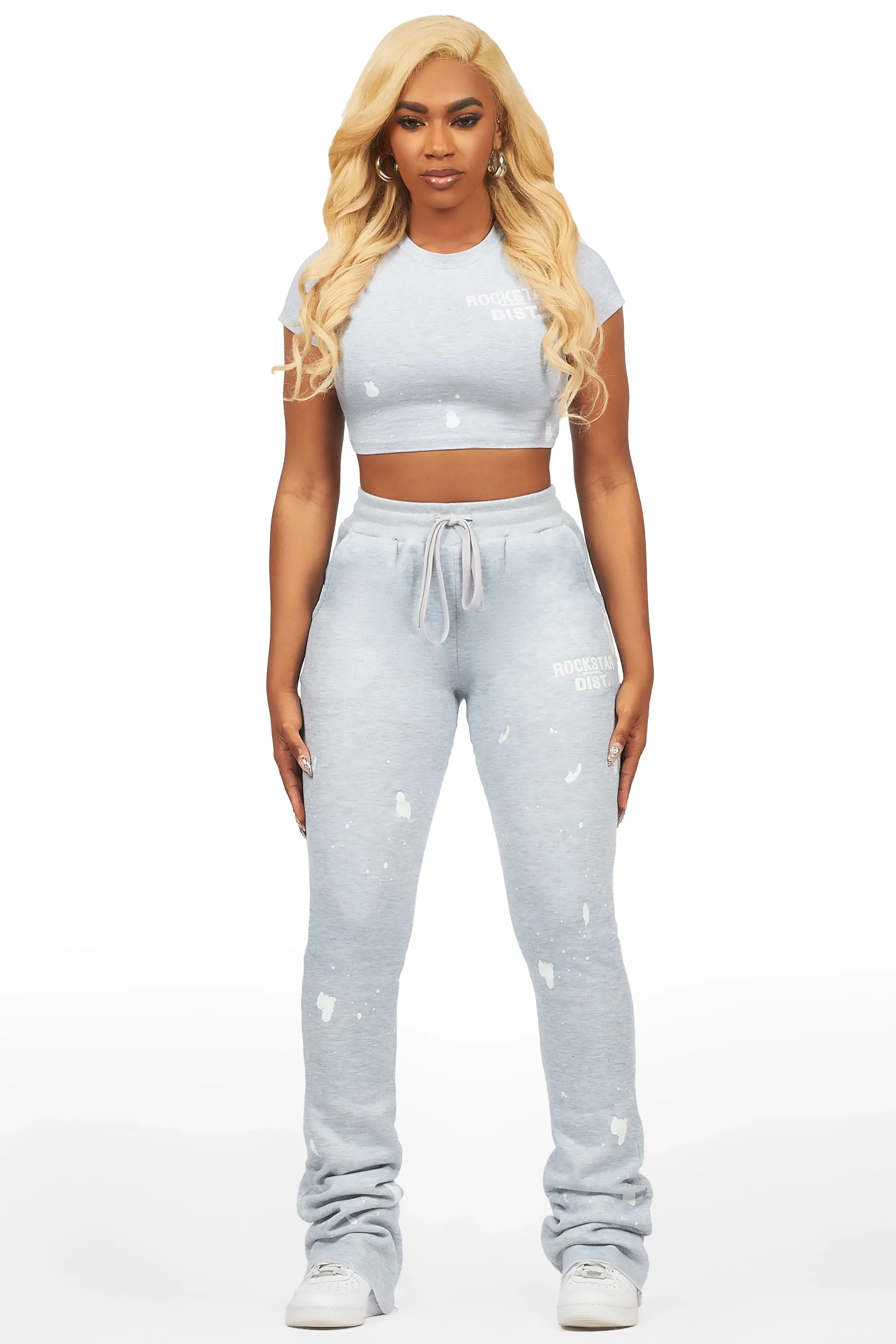 Kristina Heather Grey T-Shirt Super Stacked Trackset sold by Rockstar Original