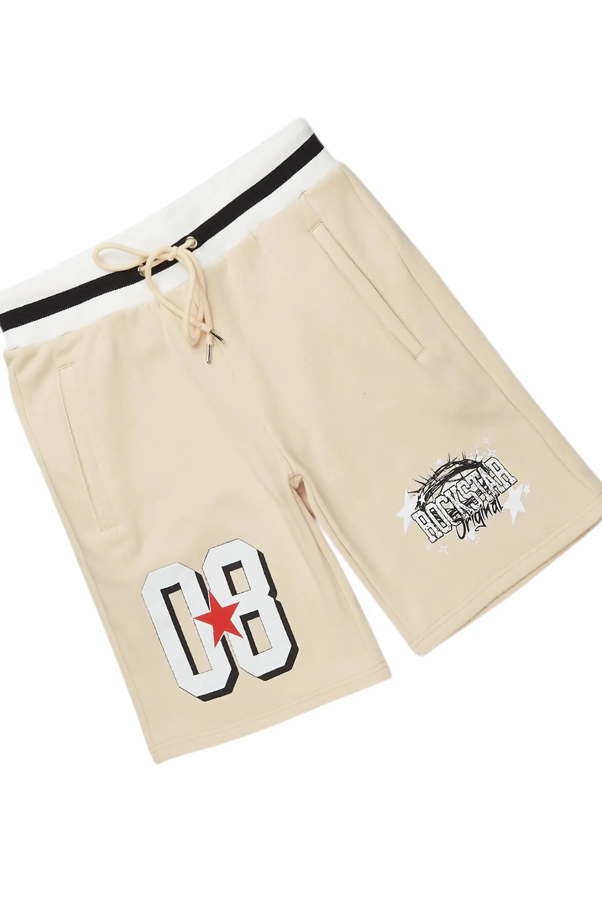 Allstar Beige/White T-Shirt Short Set sold by Rockstar Original product image thumbnail 3