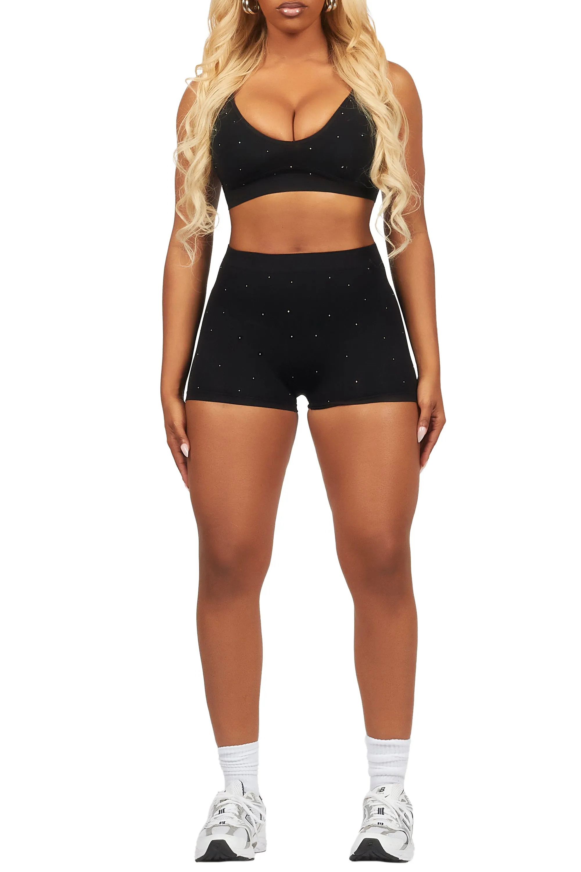 Sierra Black Rhinestone Bike Short Set sold by Rockstar Original product image thumbnail 2