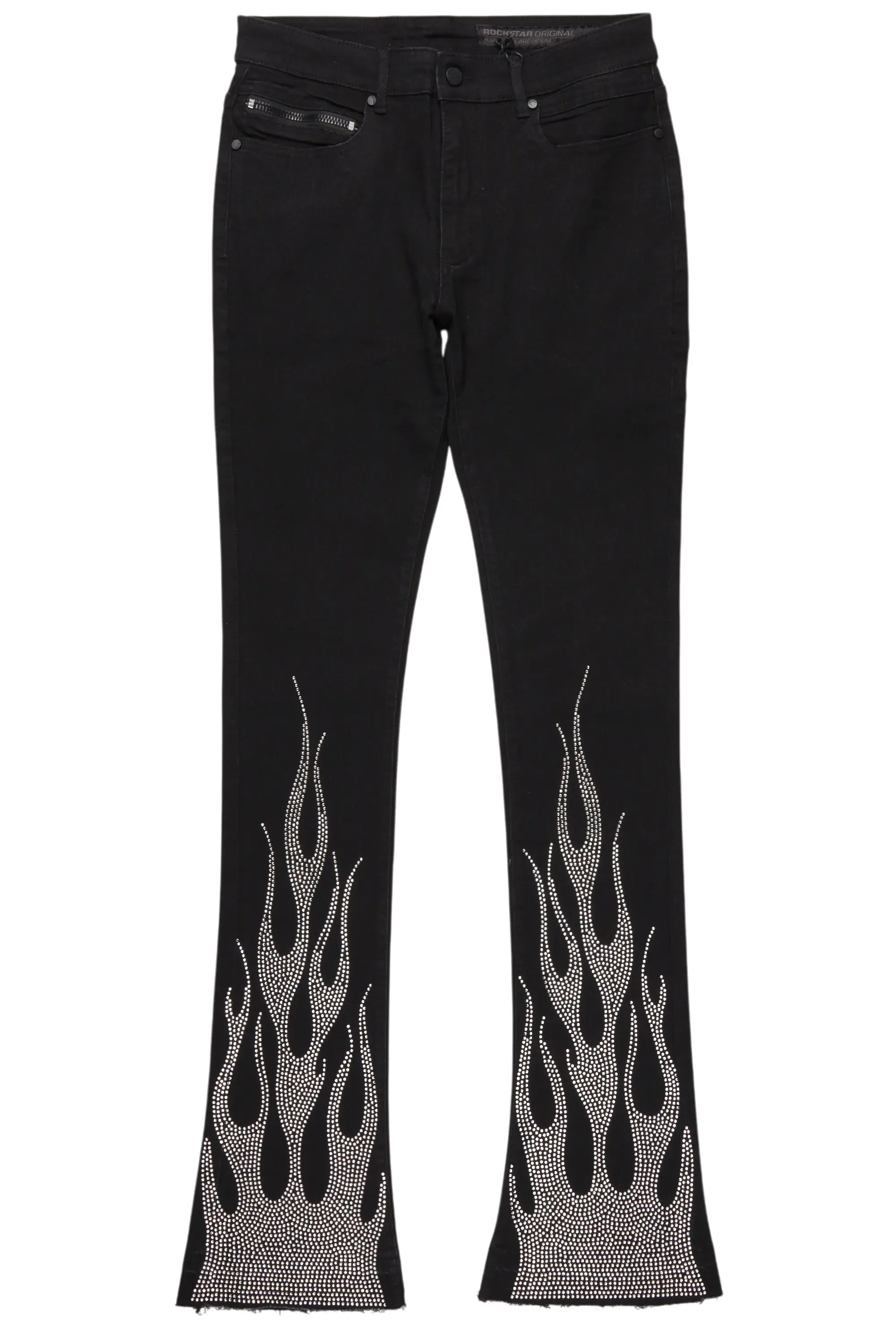 Samba Black Rhinestone Stacked Flare Jean sold by Rockstar Original product image thumbnail 2