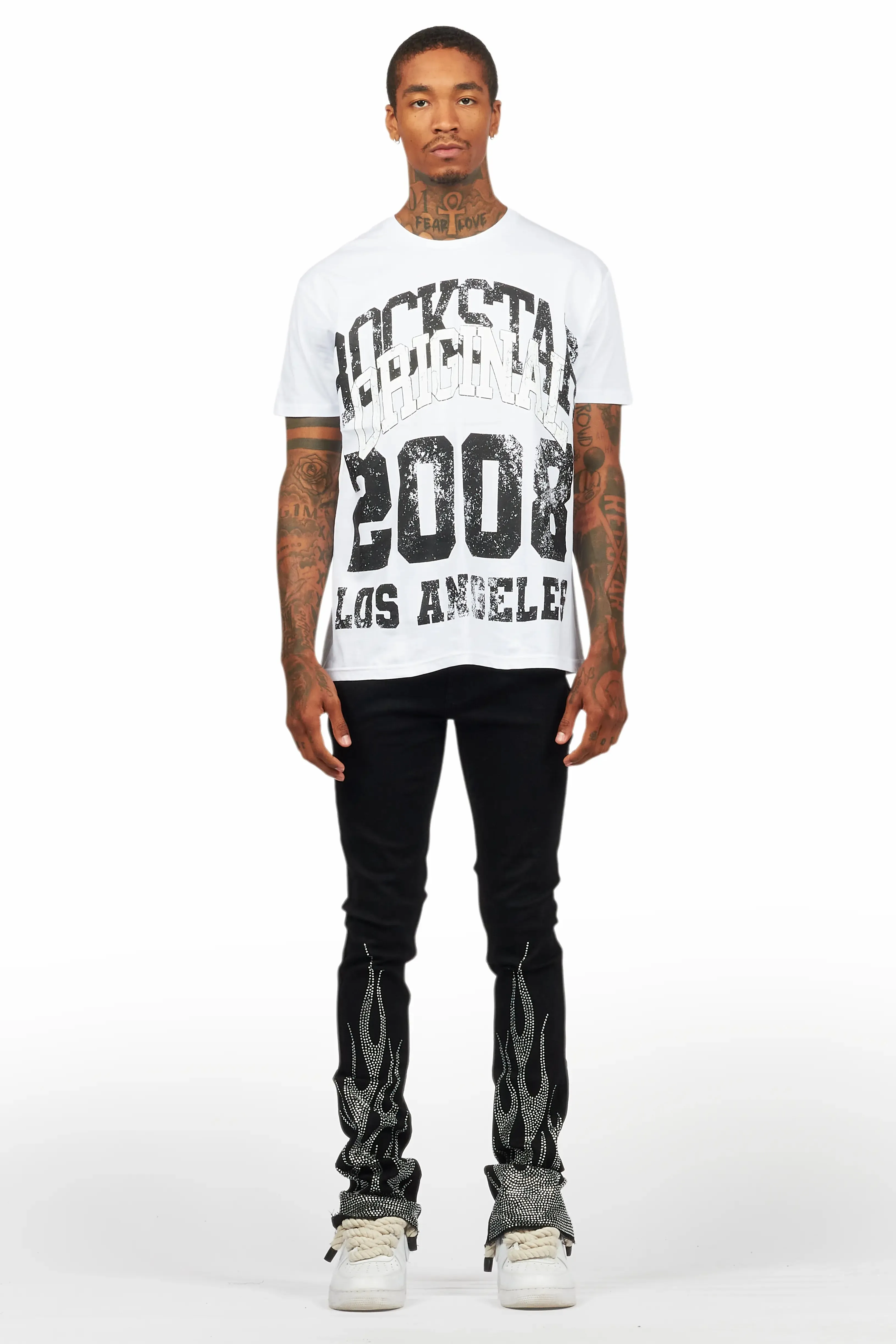 Samba Black Rhinestone Stacked Flare Jean sold by Rockstar Original product image thumbnail 3