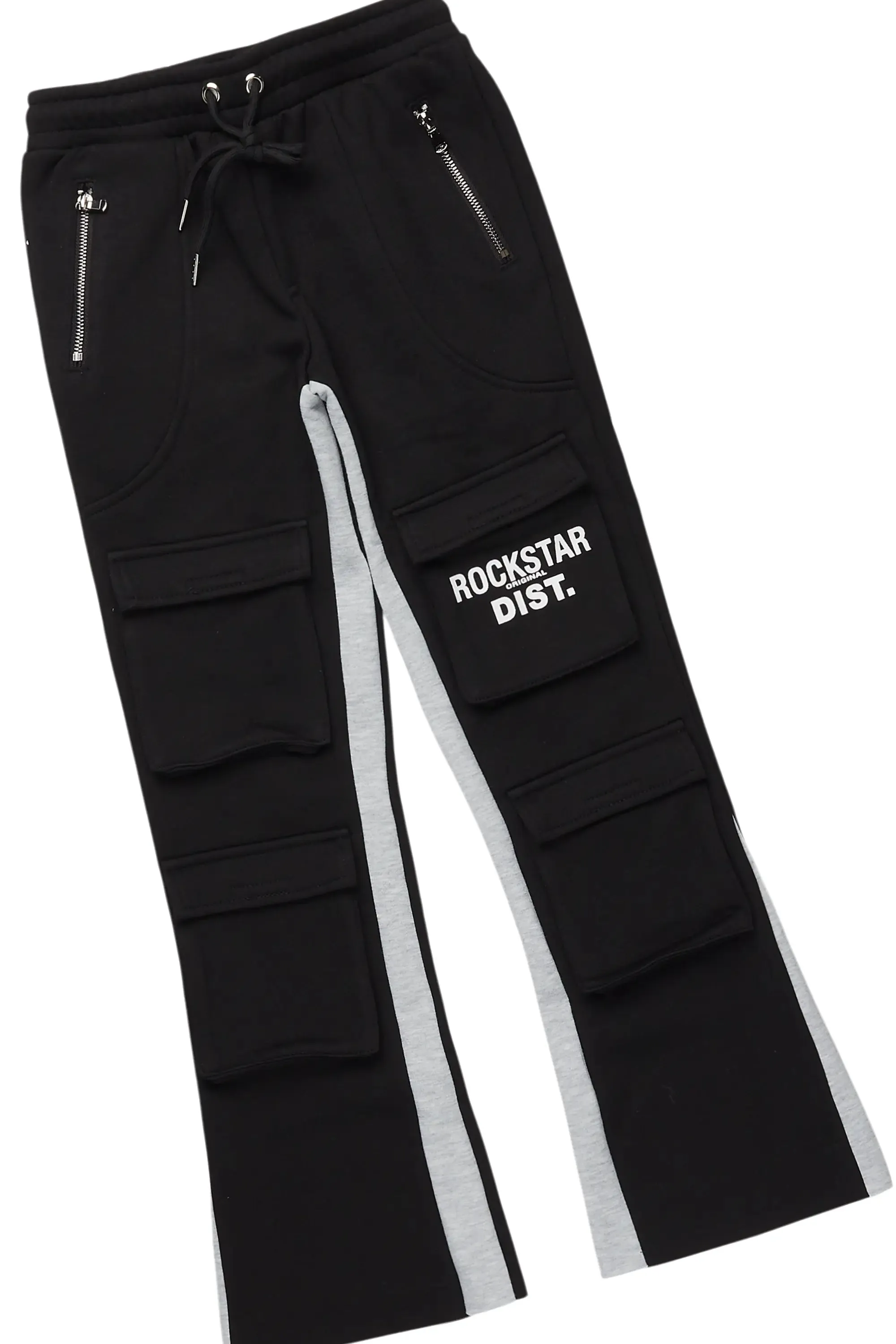 Boys Antoon Black T-Shirt Stacked Flare Set sold by Rockstar Original product image thumbnail 3