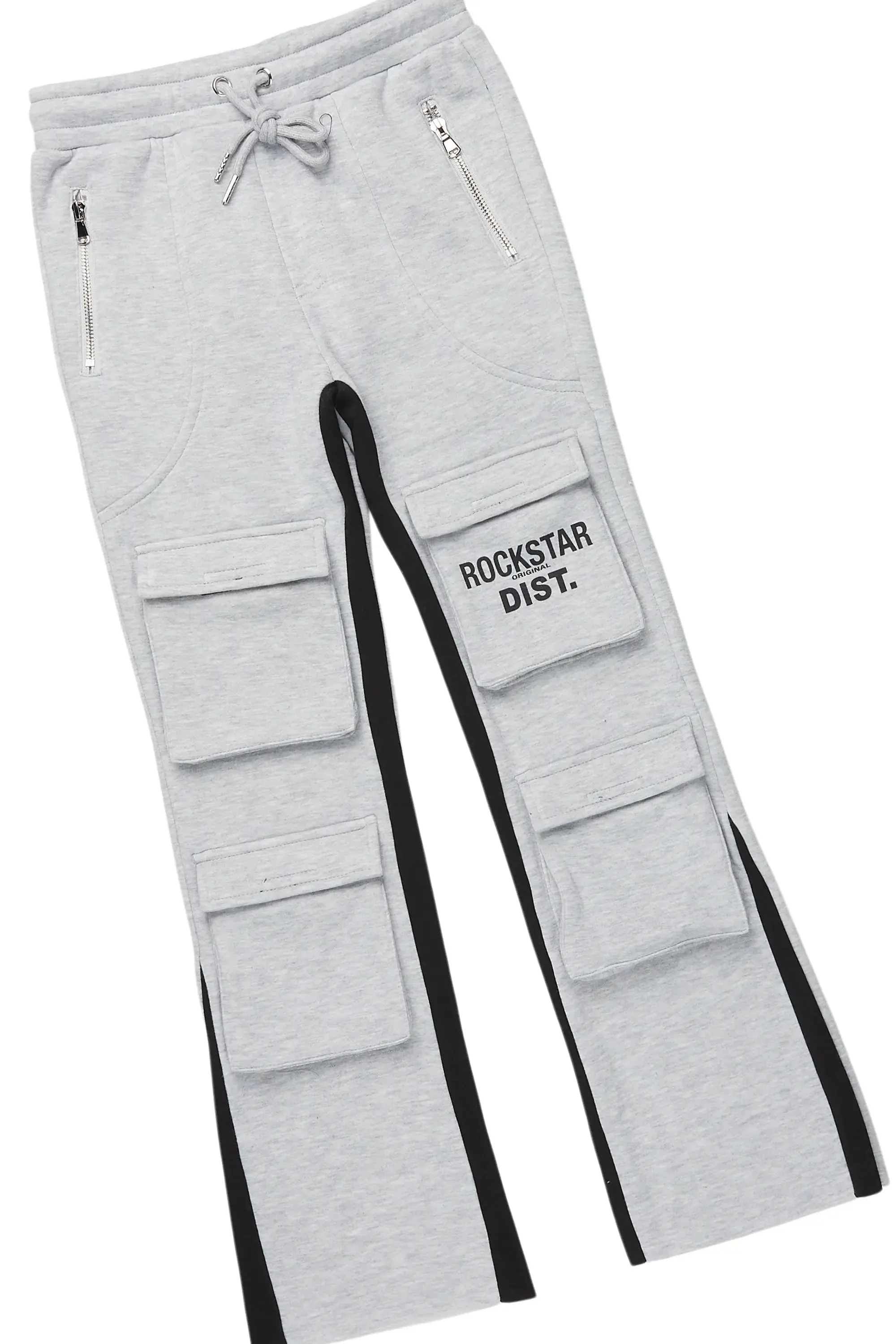 Boys Antoon Heather Grey T-Shirt Stacked Flare Set sold by Rockstar Original product image thumbnail 3