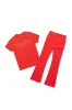 Boys Sana Red T-Shirt/Dag Stacked Flare Jean Set sold by Rockstar Original