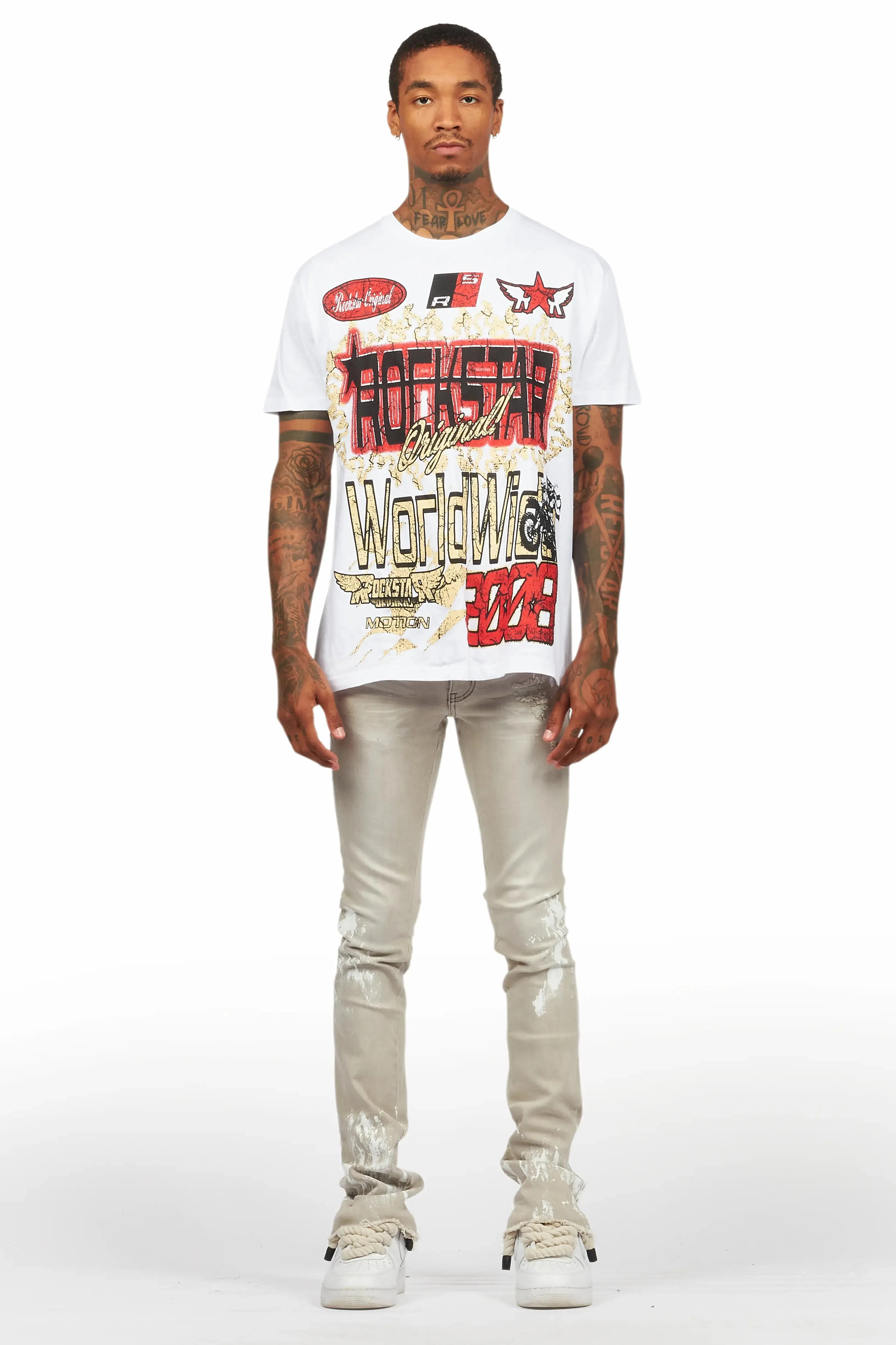 Deangelo White Graphic T-Shirt sold by Rockstar Original product image thumbnail 2