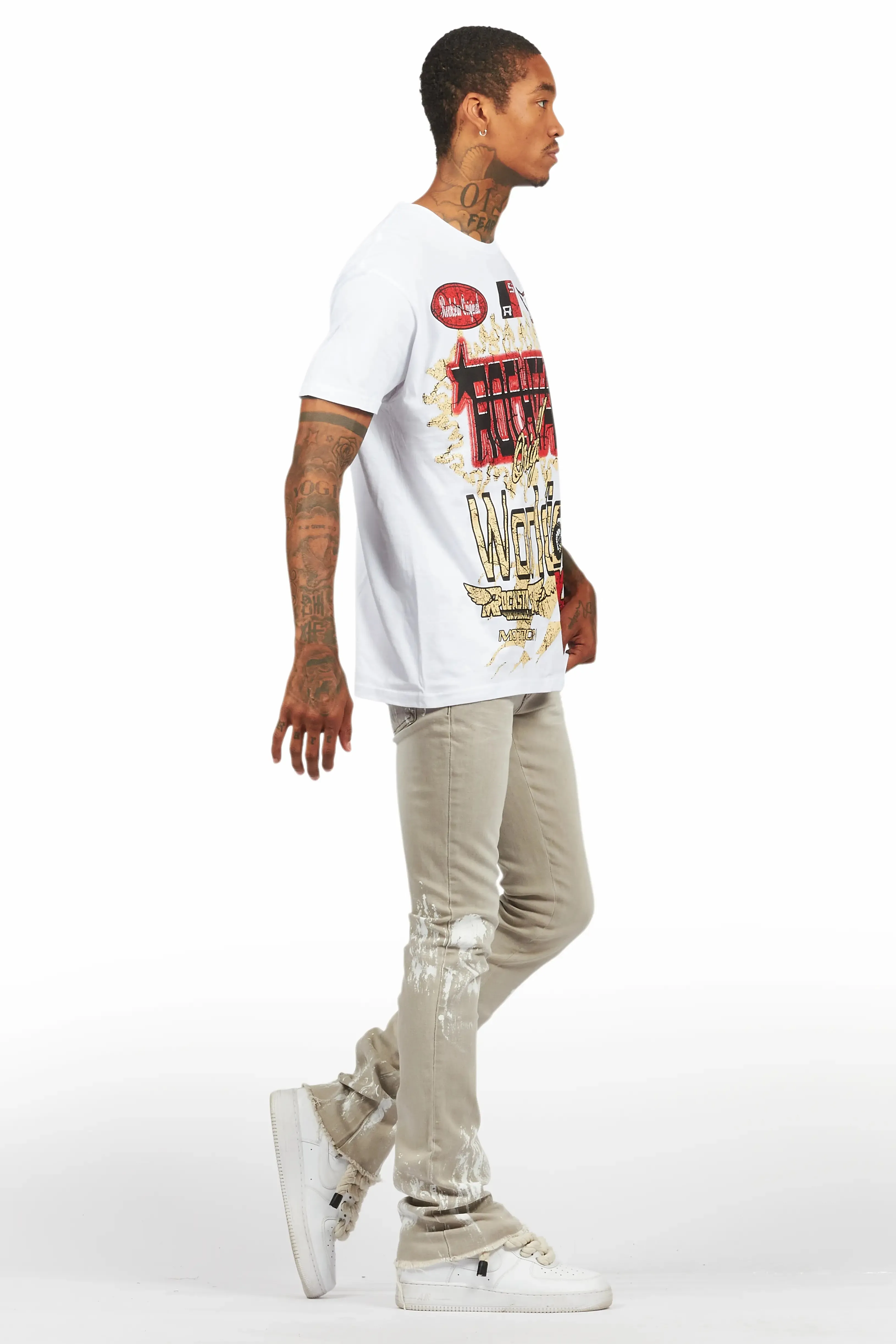 Deangelo White Graphic T-Shirt sold by Rockstar Original product image thumbnail 3