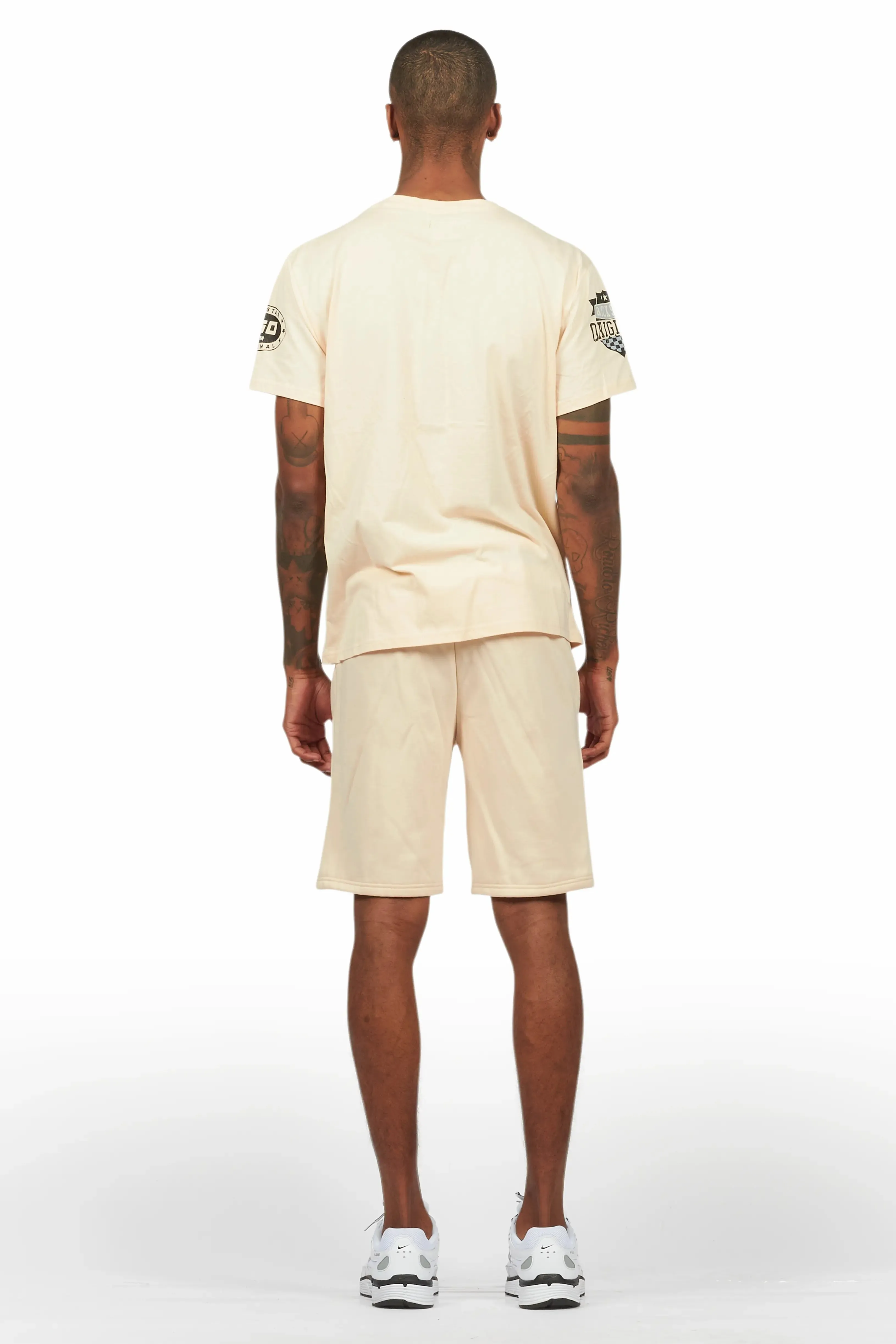 Amos Beige Graphic T-Shirt Short Set sold by Rockstar Original product image thumbnail 4