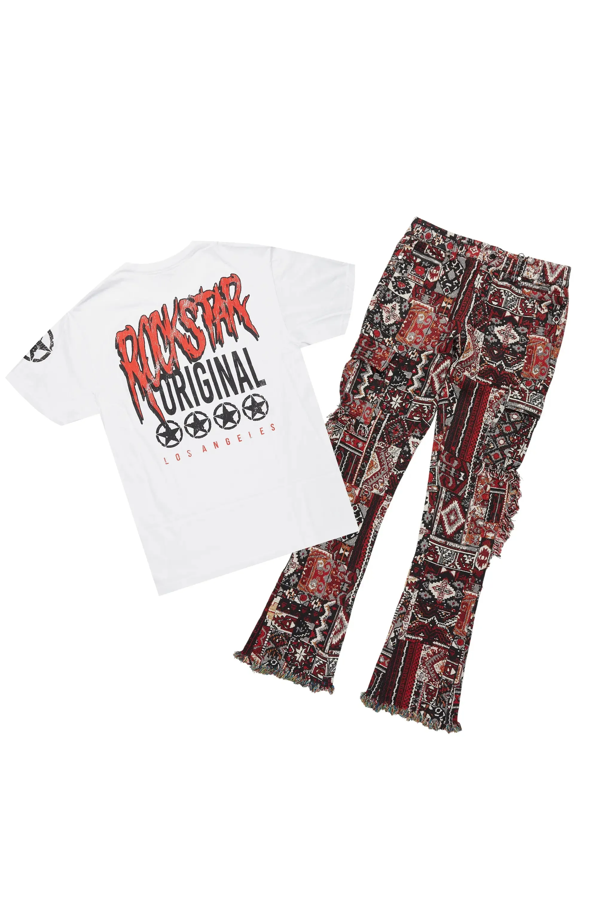 Wizzurd White/Red T-Shirt/Tapestry Jean Bundle sold by Rockstar Original