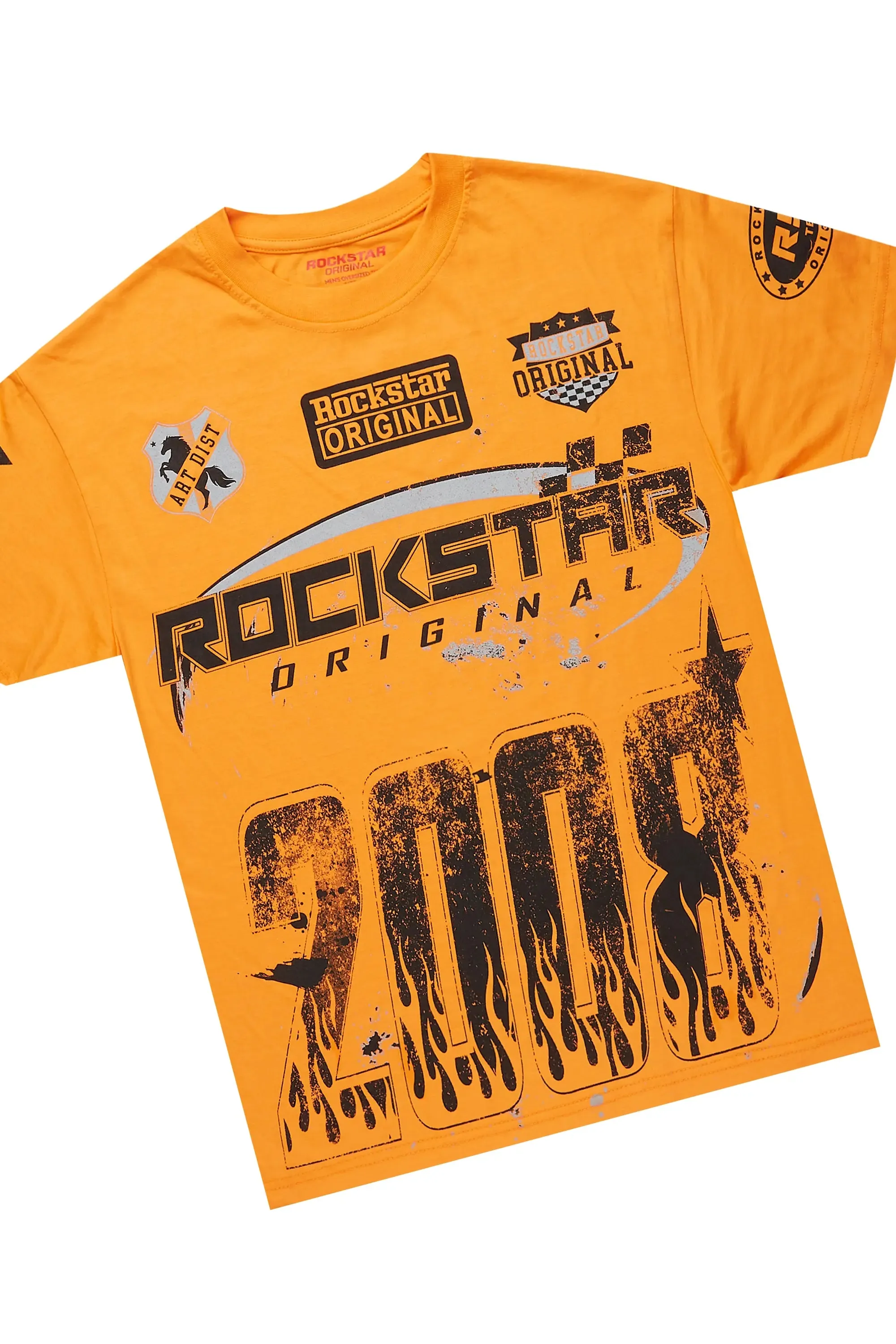 Amos Orange T-Shirt/Dag Blue Stacked Flare Jean Set sold by Rockstar Original product image thumbnail 2