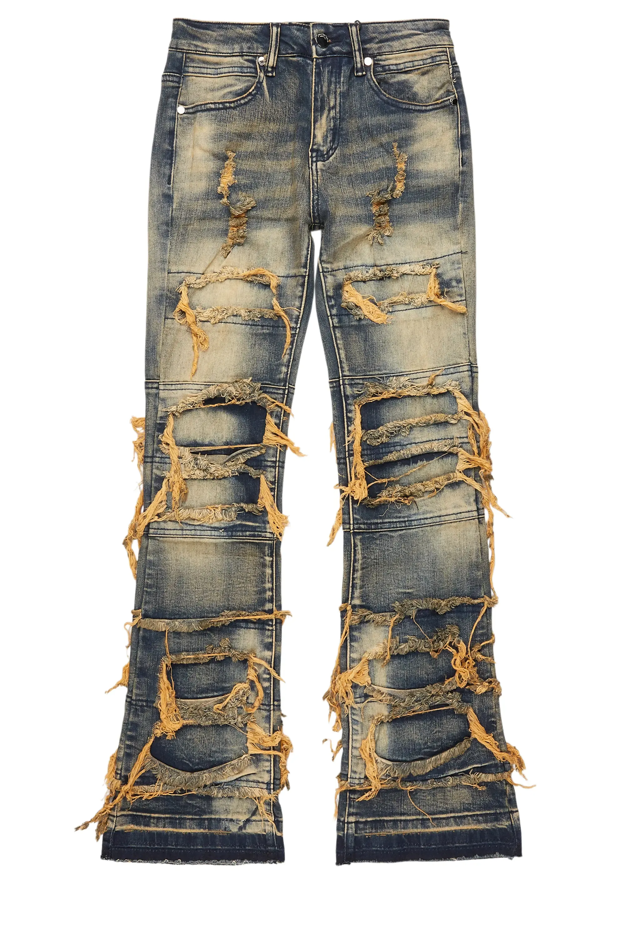 Boys Vasco Tint Dark Wash Blue Stacked Flare Jean sold by Rockstar Original