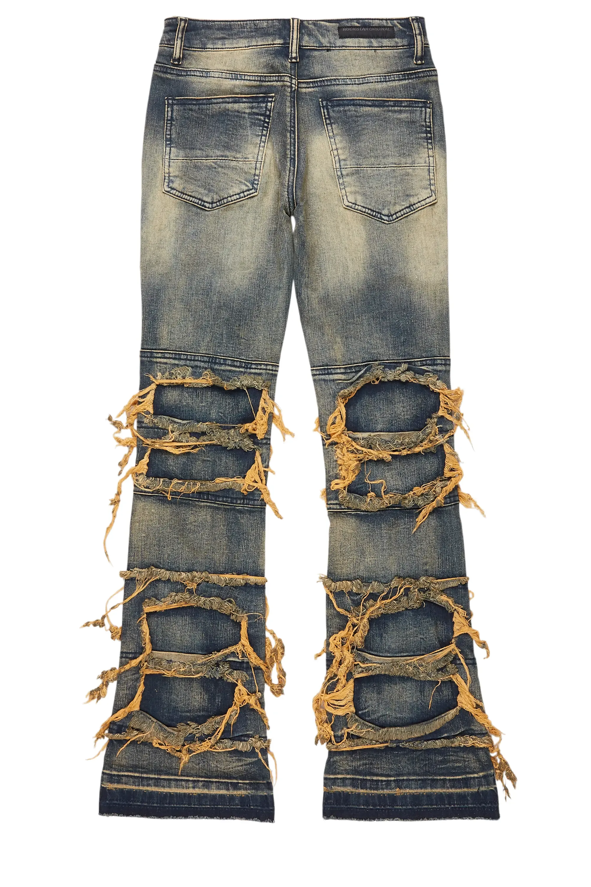 Boys Vasco Tint Dark Wash Blue Stacked Flare Jean sold by Rockstar Original product image thumbnail 3