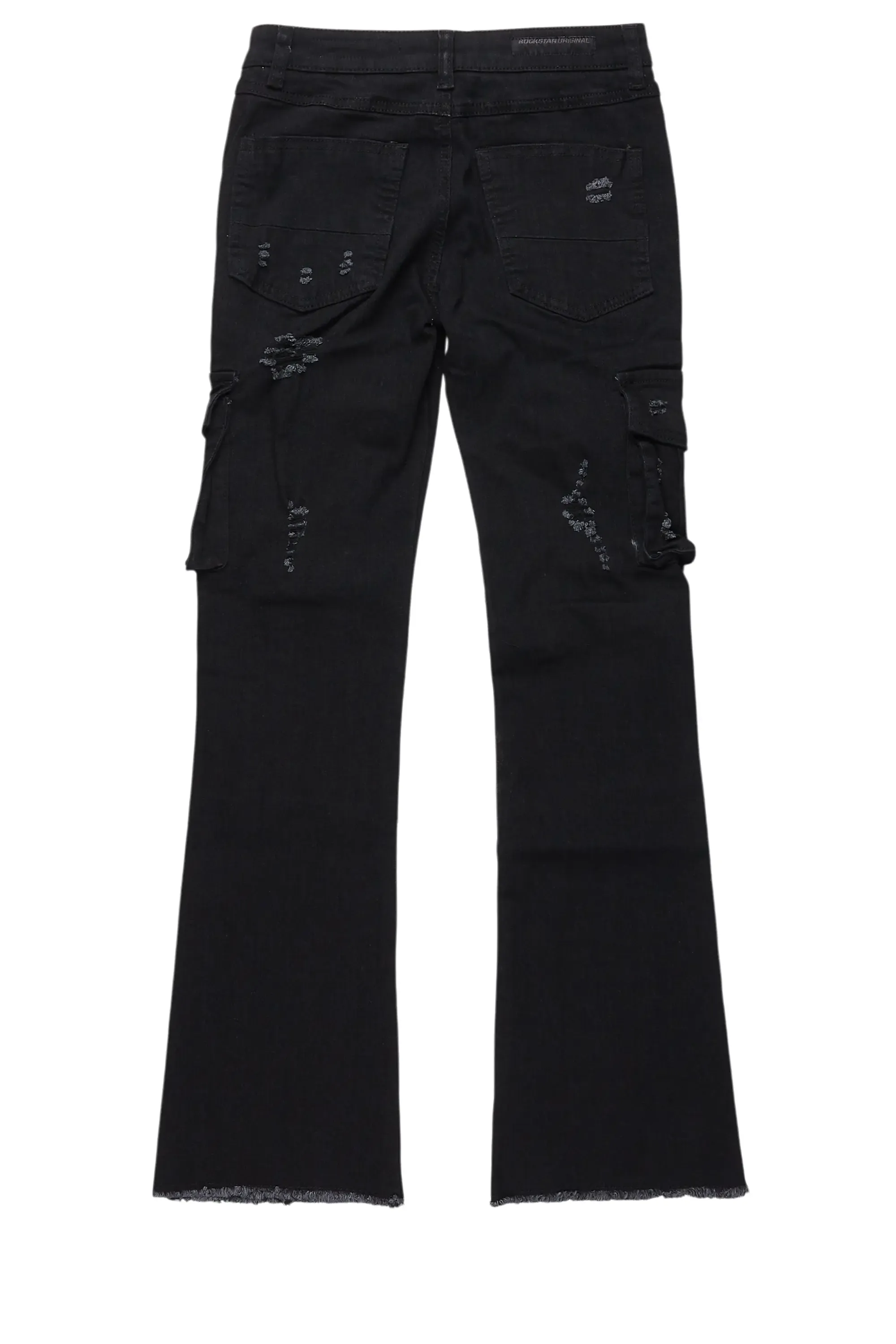 Boys Adalee Black Slim Stacked Flare Cargo Jean sold by Rockstar Original product image thumbnail 3