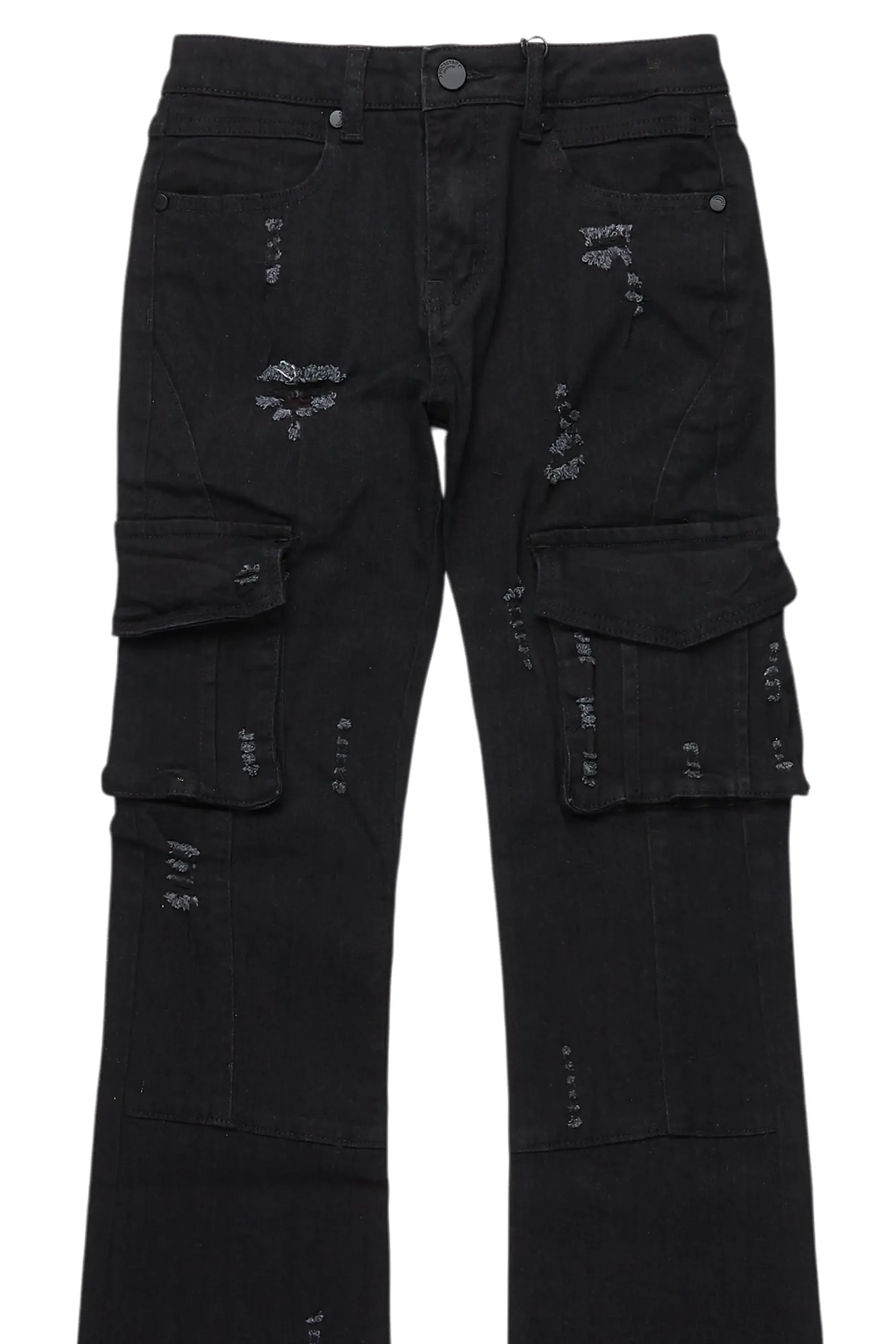 Boys Adalee Black Slim Stacked Flare Cargo Jean sold by Rockstar Original product image thumbnail 2