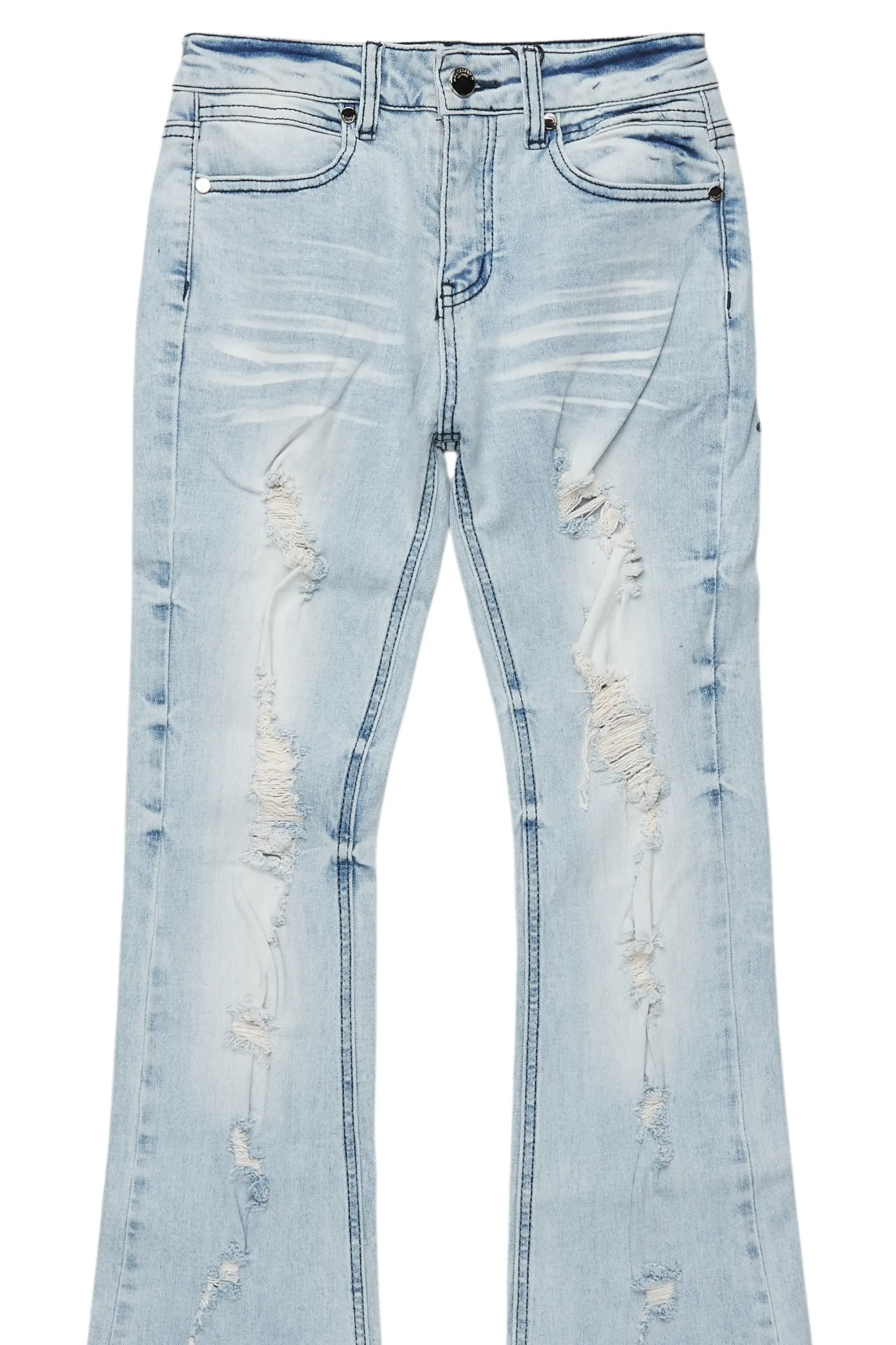 Boys Zahir Blue Slim Stacked Flare Jean sold by Rockstar Original product image thumbnail 2