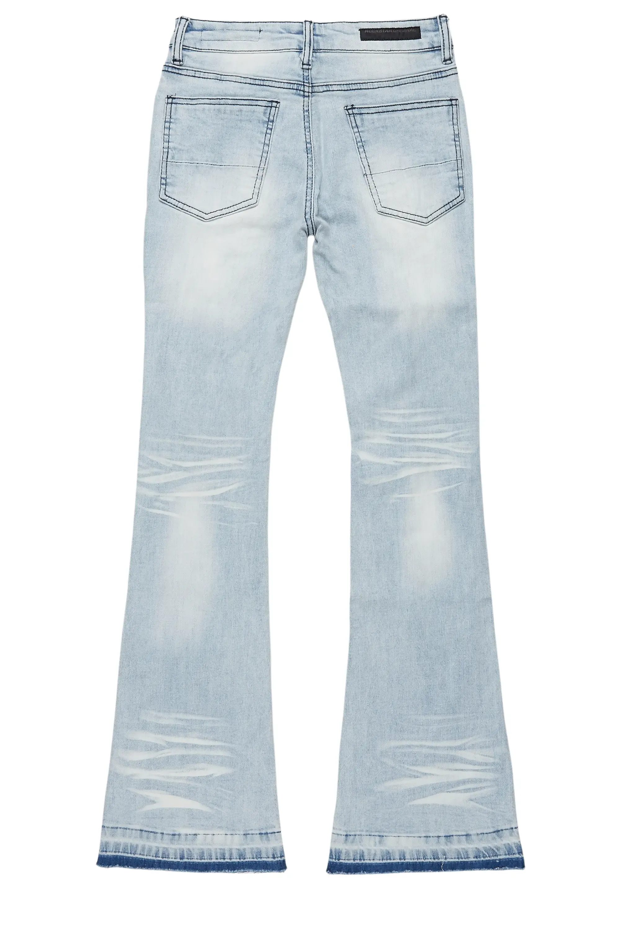 Boys Zahir Blue Slim Stacked Flare Jean sold by Rockstar Original product image thumbnail 3