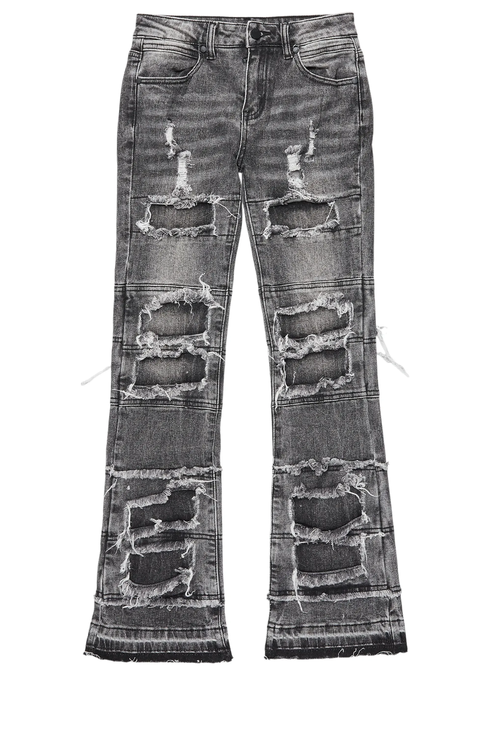 Boys Vasco Grey Stacked Flare Jean sold by Rockstar Original