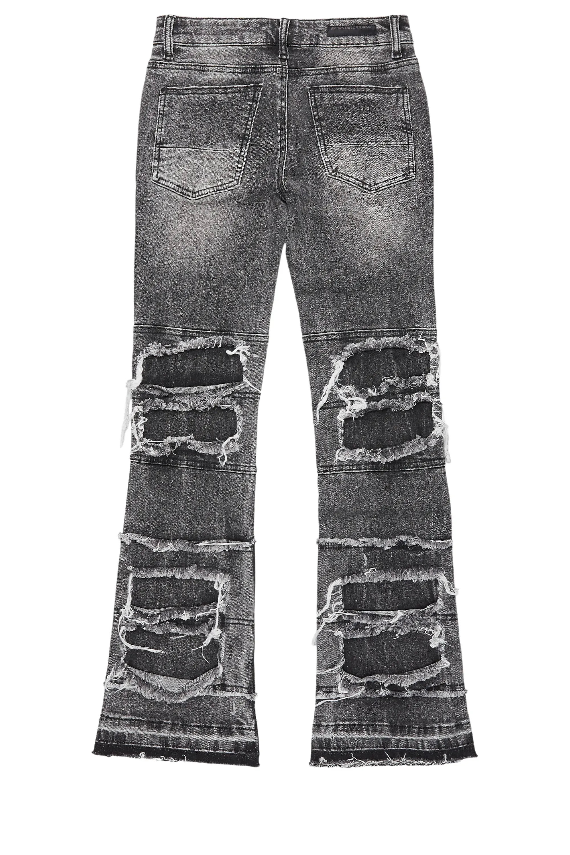 Boys Vasco Grey Stacked Flare Jean sold by Rockstar Original product image thumbnail 3