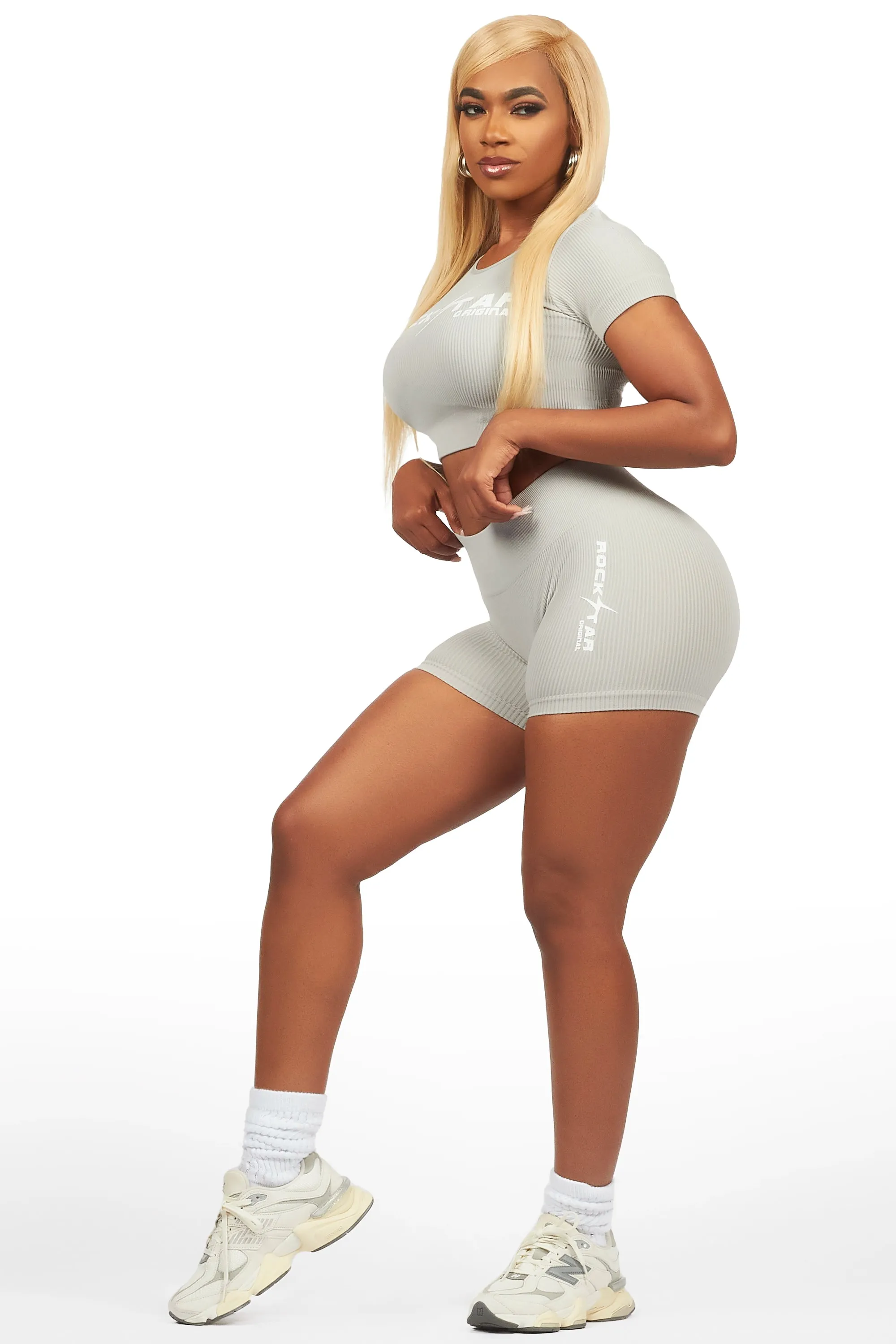 Nakisha Grey Bike Short Set sold by Rockstar Original product image thumbnail 3