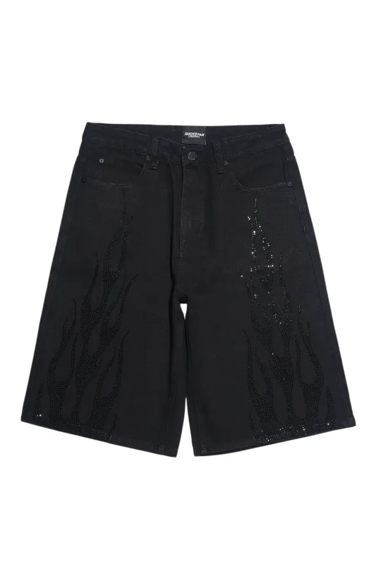 Dallin Black Painter Stacked Flare Jean sold by Rockstar Original