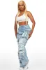 Melyssa Light Wash Painted Wide Leg Jean sold by Rockstar Original