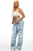 Melyssa Light Wash Painted Wide Leg Jean sold by Rockstar Original