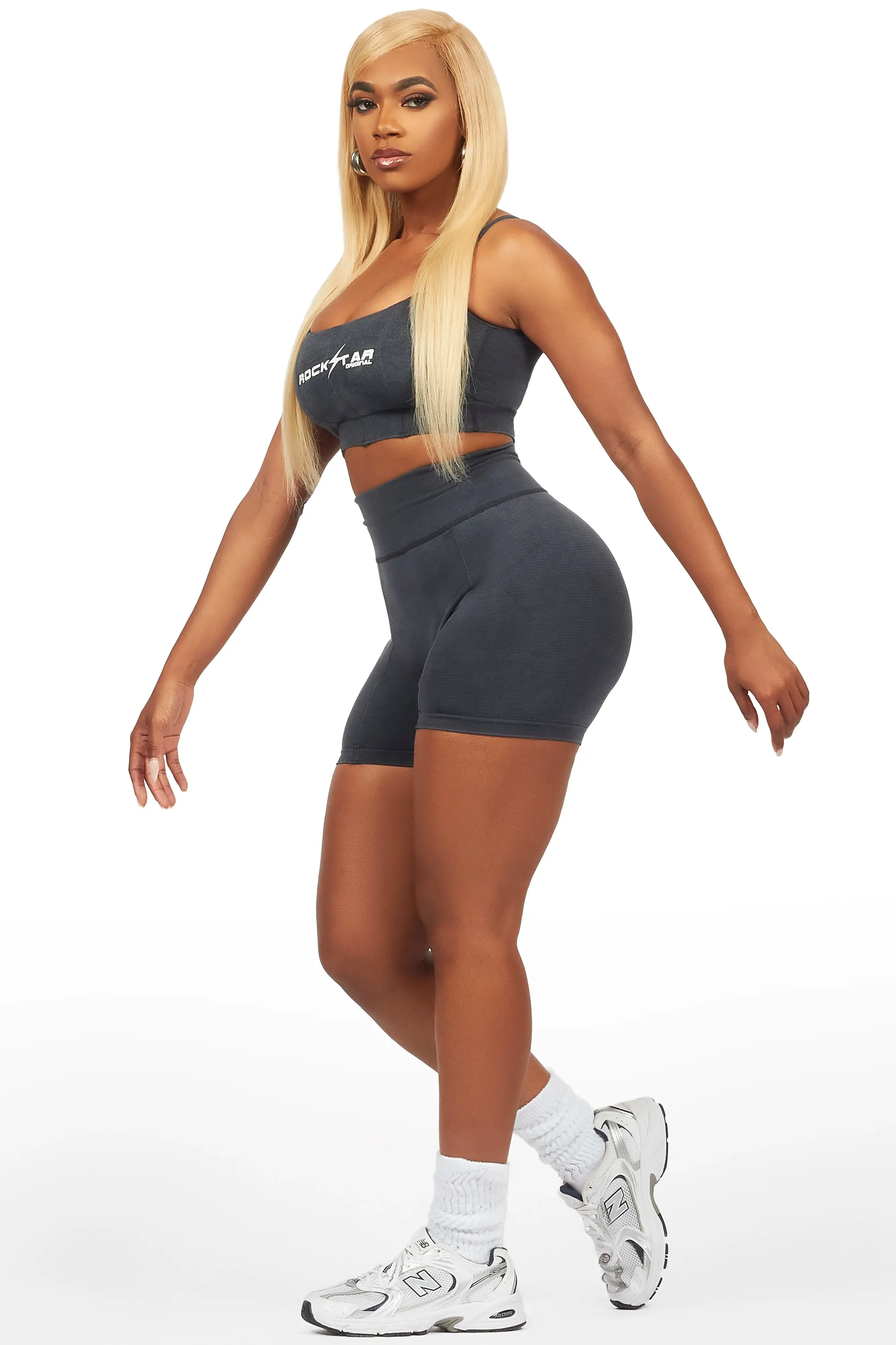 Katteria Washed Black Bike Short Set sold by Rockstar Original product image thumbnail 5