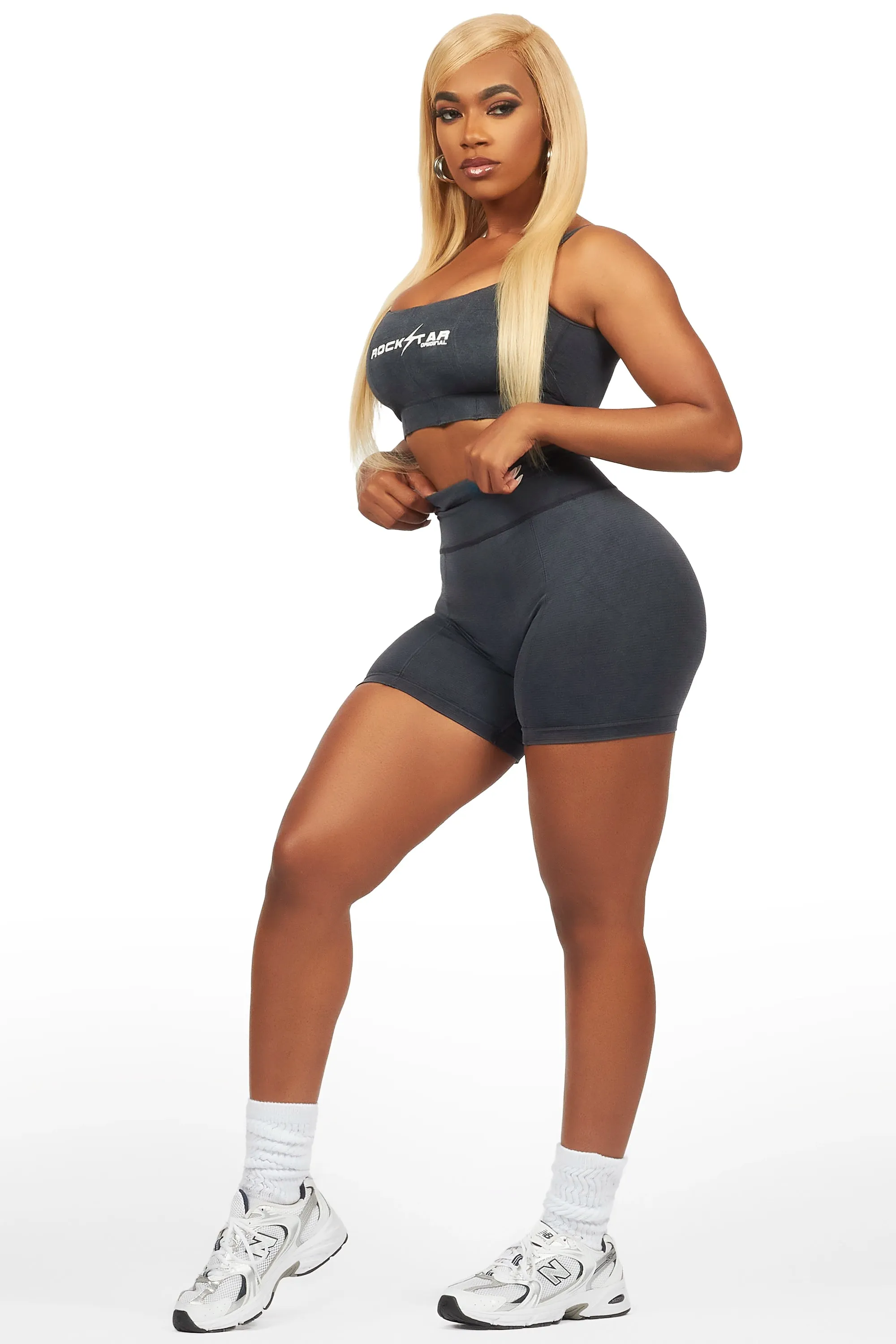 Katteria Washed Black Bike Short Set sold by Rockstar Original product image thumbnail 3