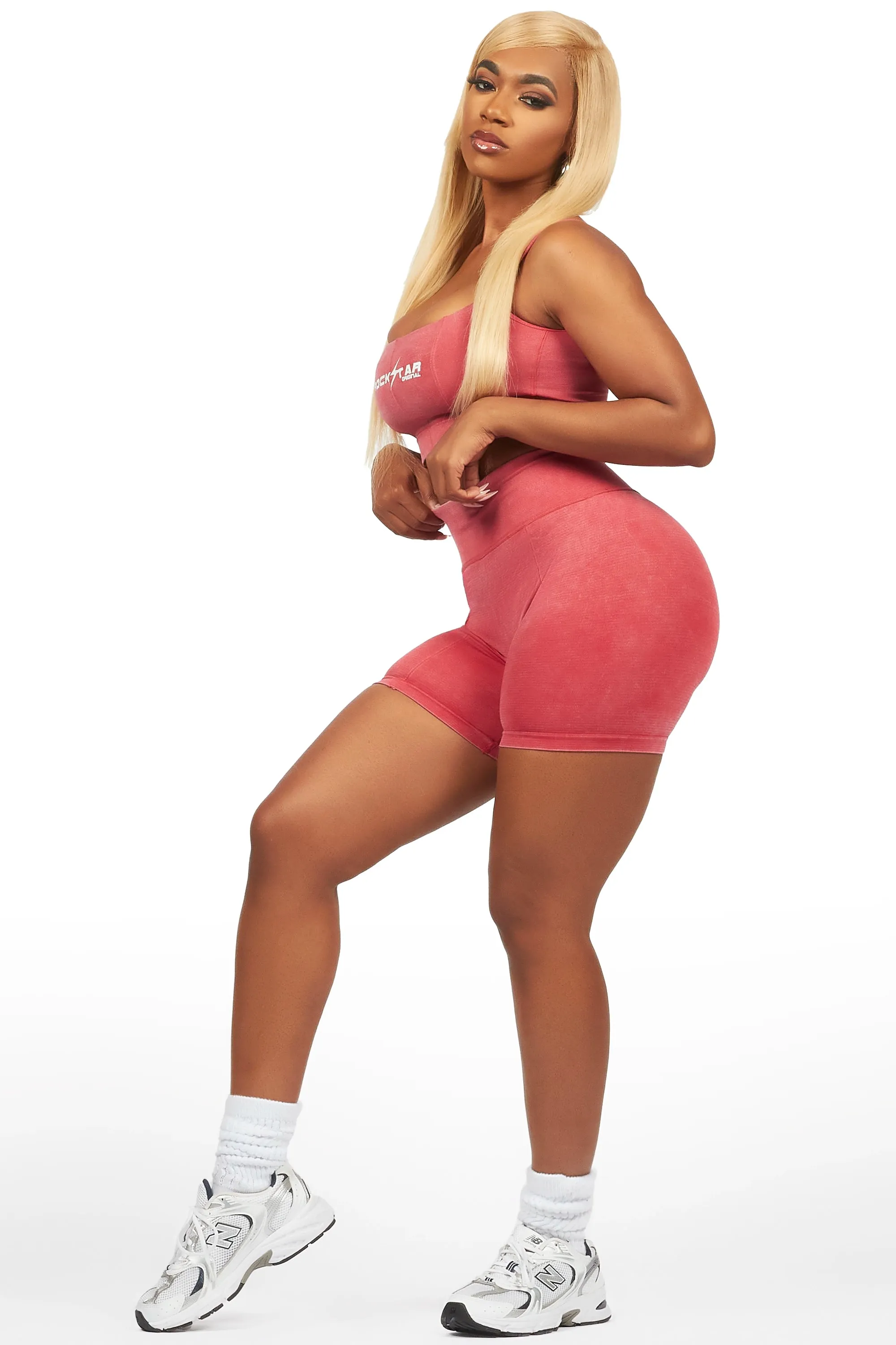 Katteria Washed Red Bike Short Set sold by Rockstar Original product image thumbnail 3