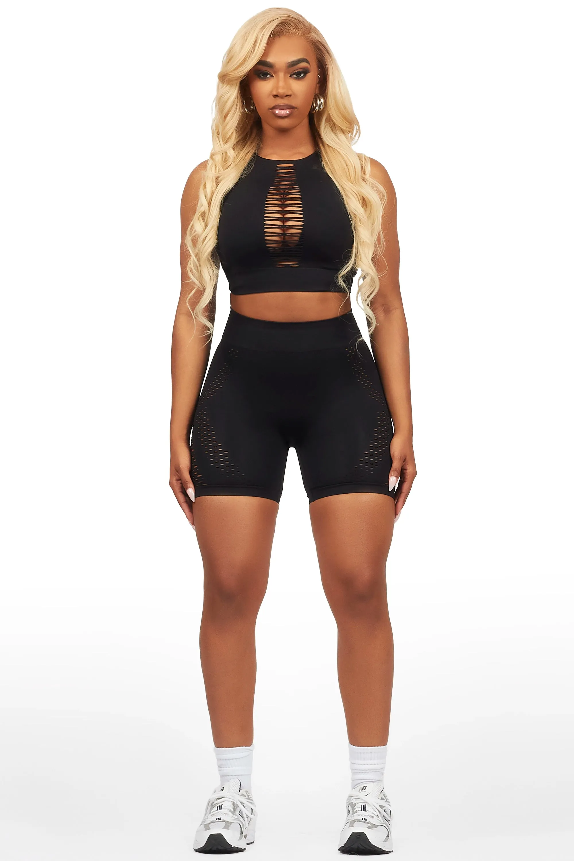 Mollie Black Bike Short Set sold by Rockstar Original