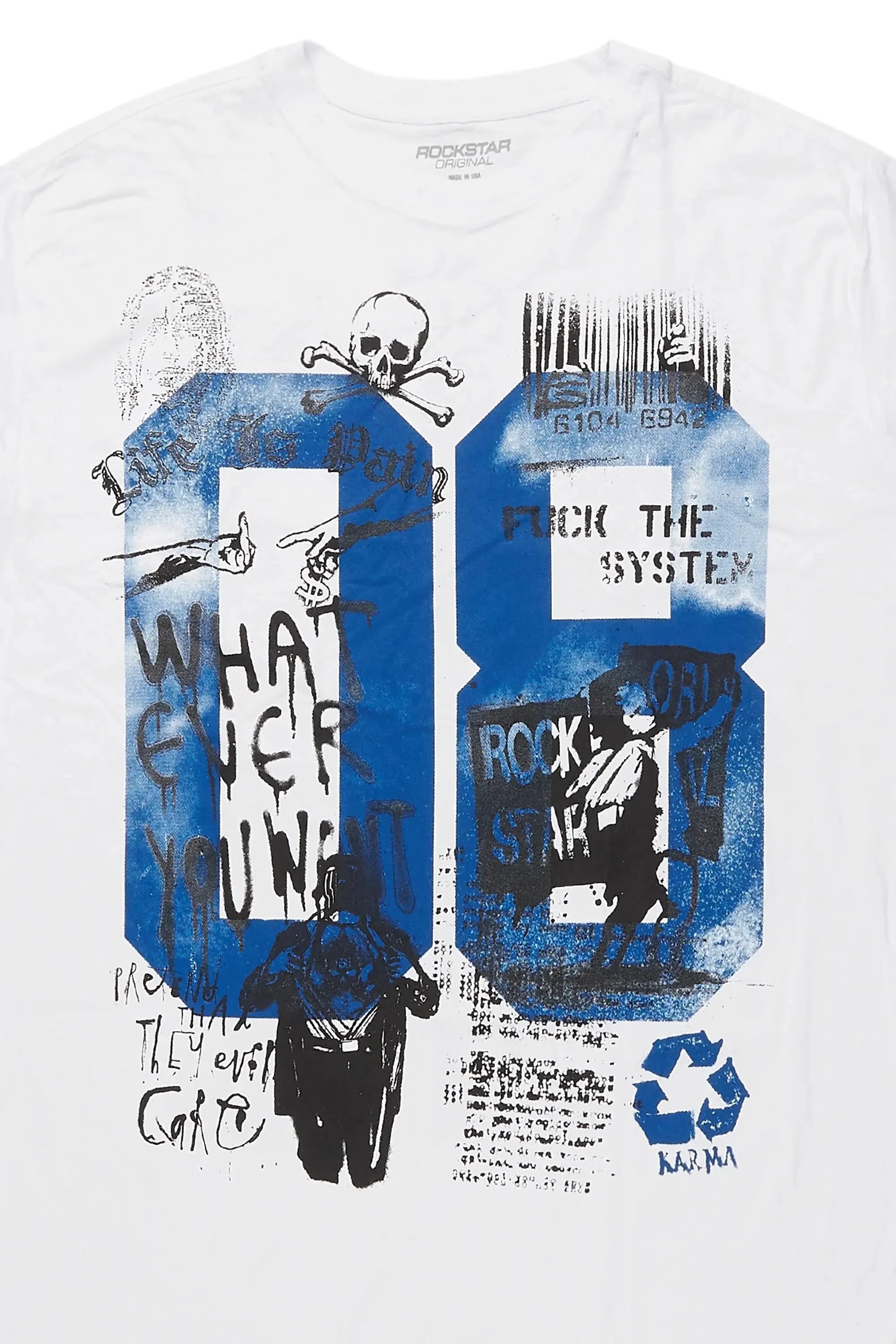 Grill White/Blue Graphic Muscle T-Shirt sold by Rockstar Original product image thumbnail 2