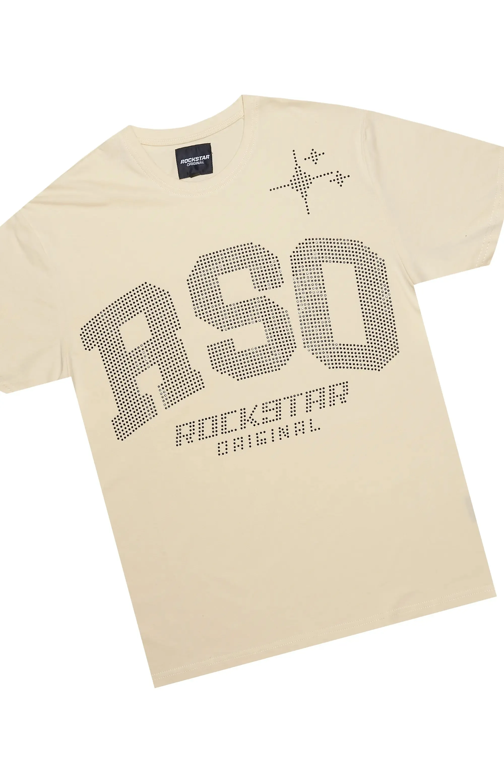 Bellamy Beige/Black Rhinestone Tee Short Set sold by Rockstar Original product image thumbnail 5
