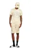 Bellamy Beige/Black Rhinestone Tee Short Set sold by Rockstar Original