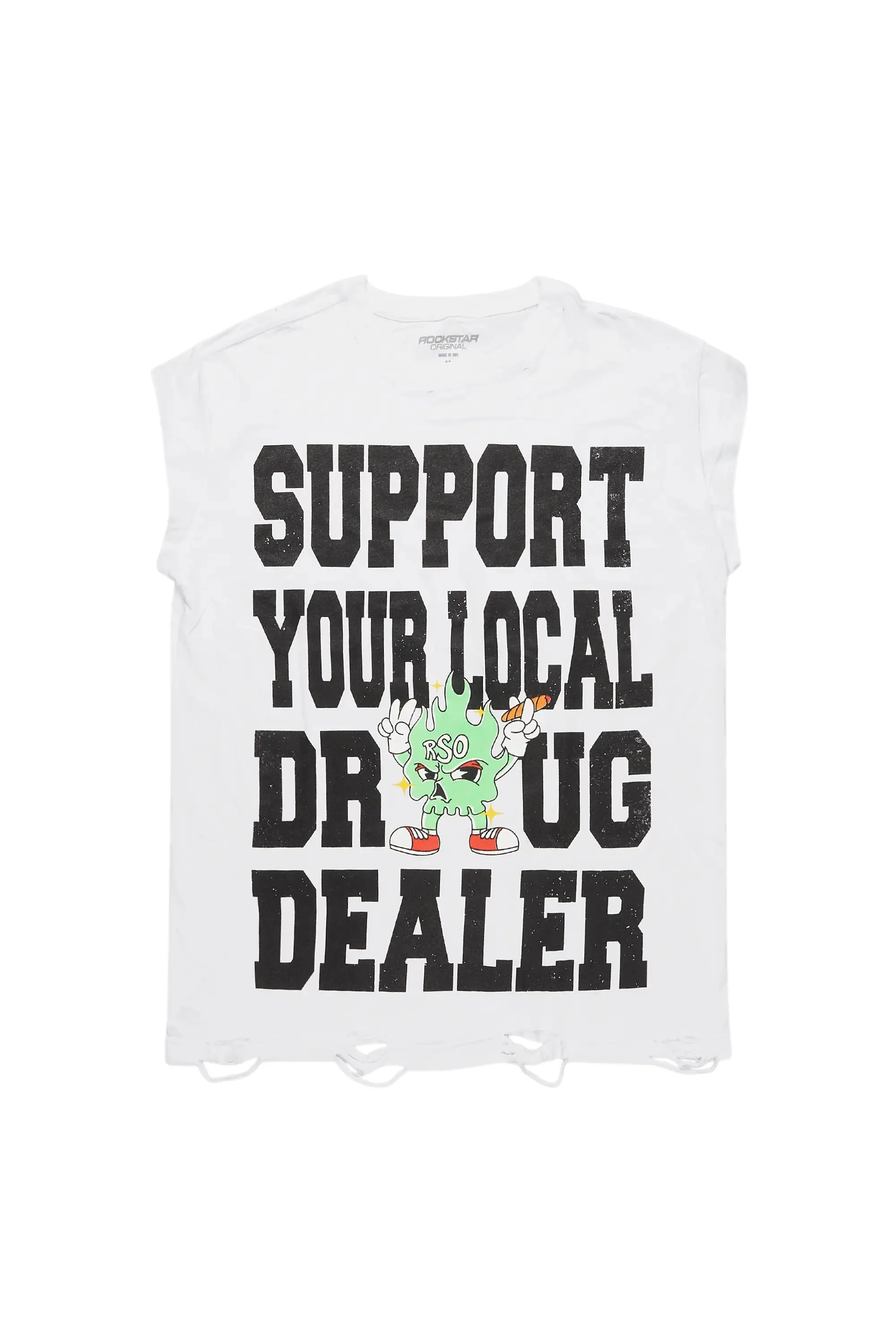 Tarl White Graphic Muscle T-Shirt sold by Rockstar Original