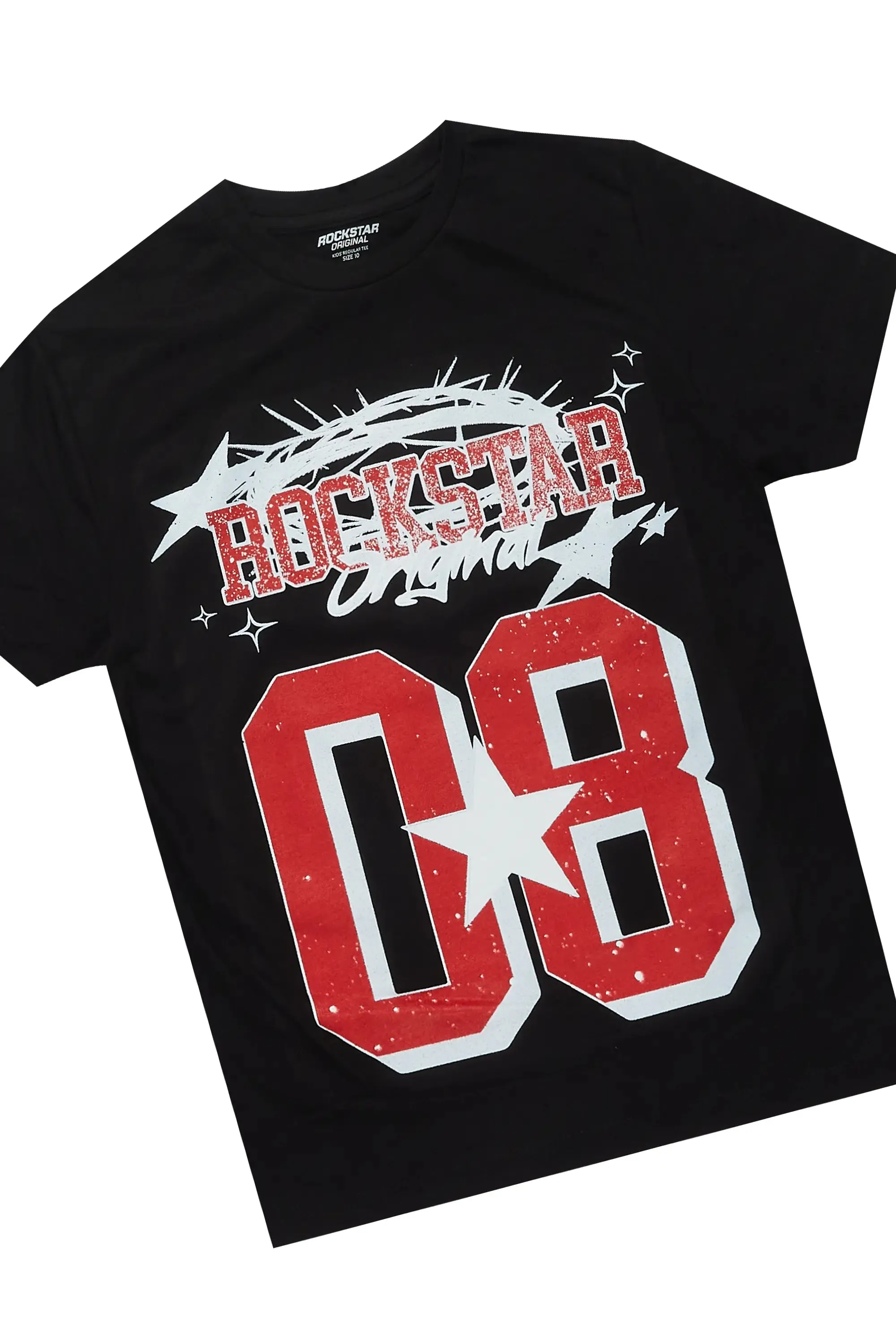 Boys Allstar Black/Burgundy T-Shirt Short Set sold by Rockstar Original product image thumbnail 2