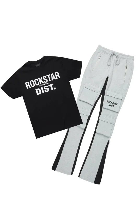 Antoon Heather Grey T-Shirt/Stacked Flare Track Set sold by Rockstar Original