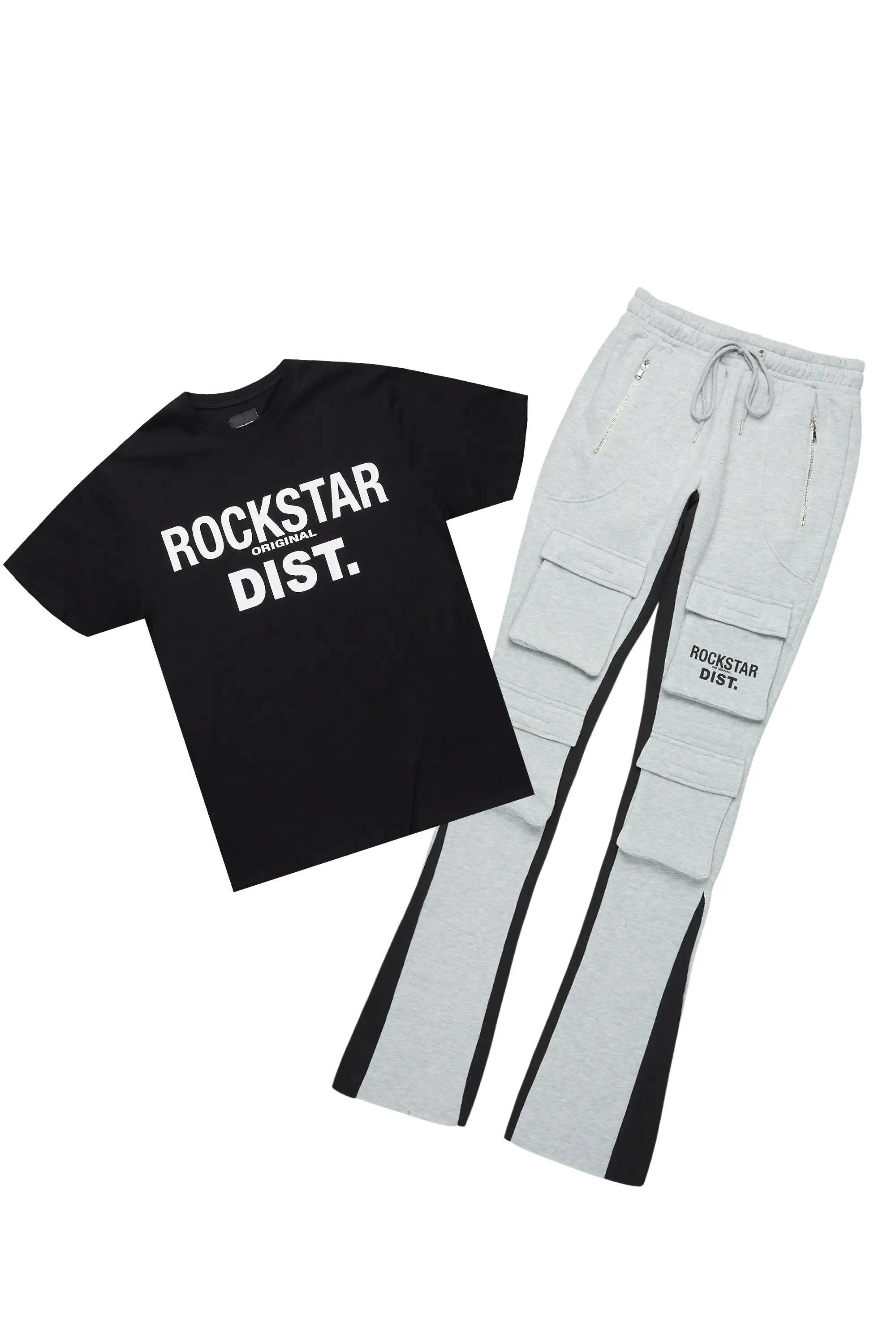 Antoon Heather Grey T-Shirt/Stacked Flare Track Set sold by Rockstar Original