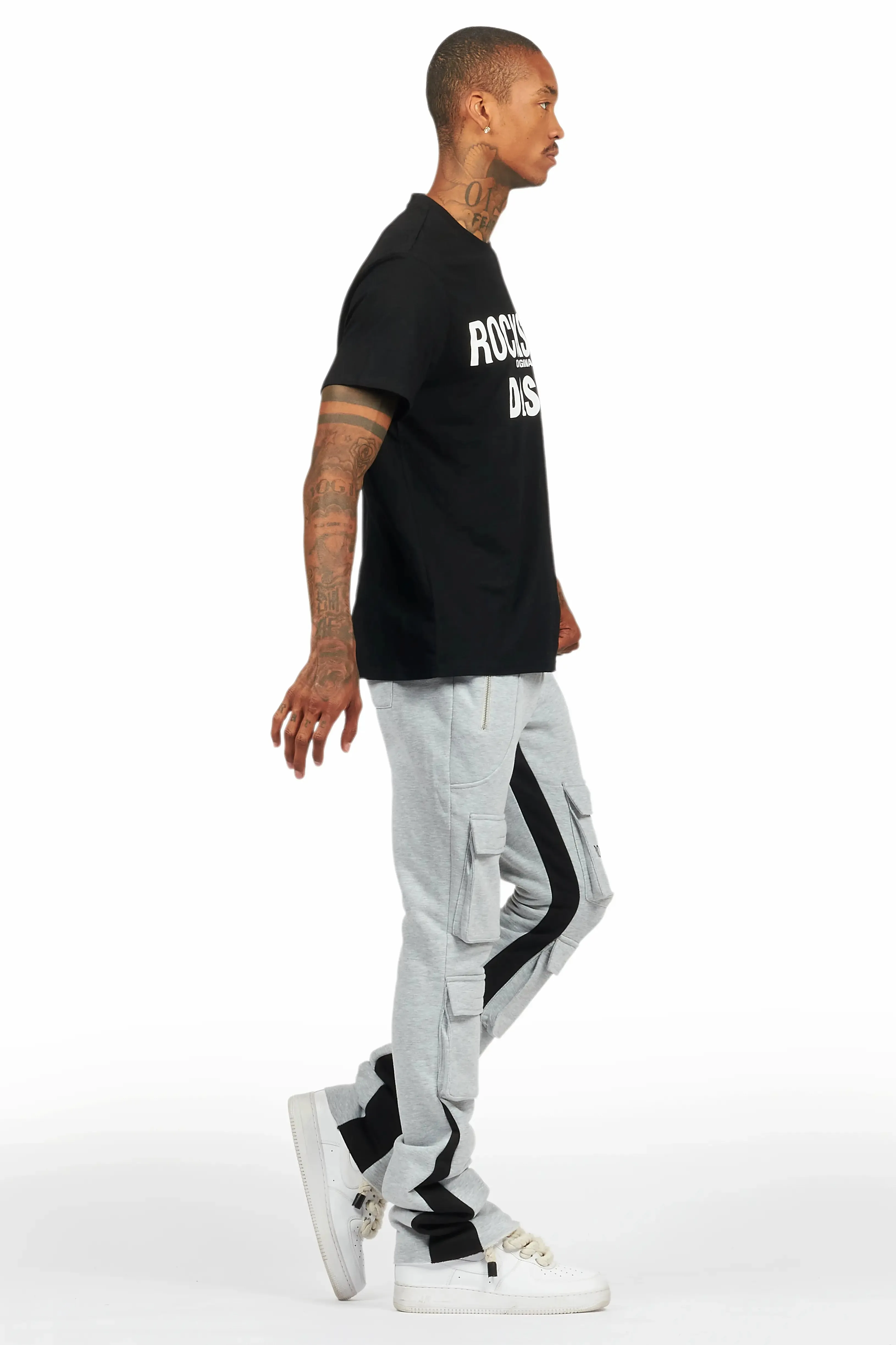 Antoon Heather Grey T-Shirt/Stacked Flare Track Set sold by Rockstar Original product image thumbnail 3