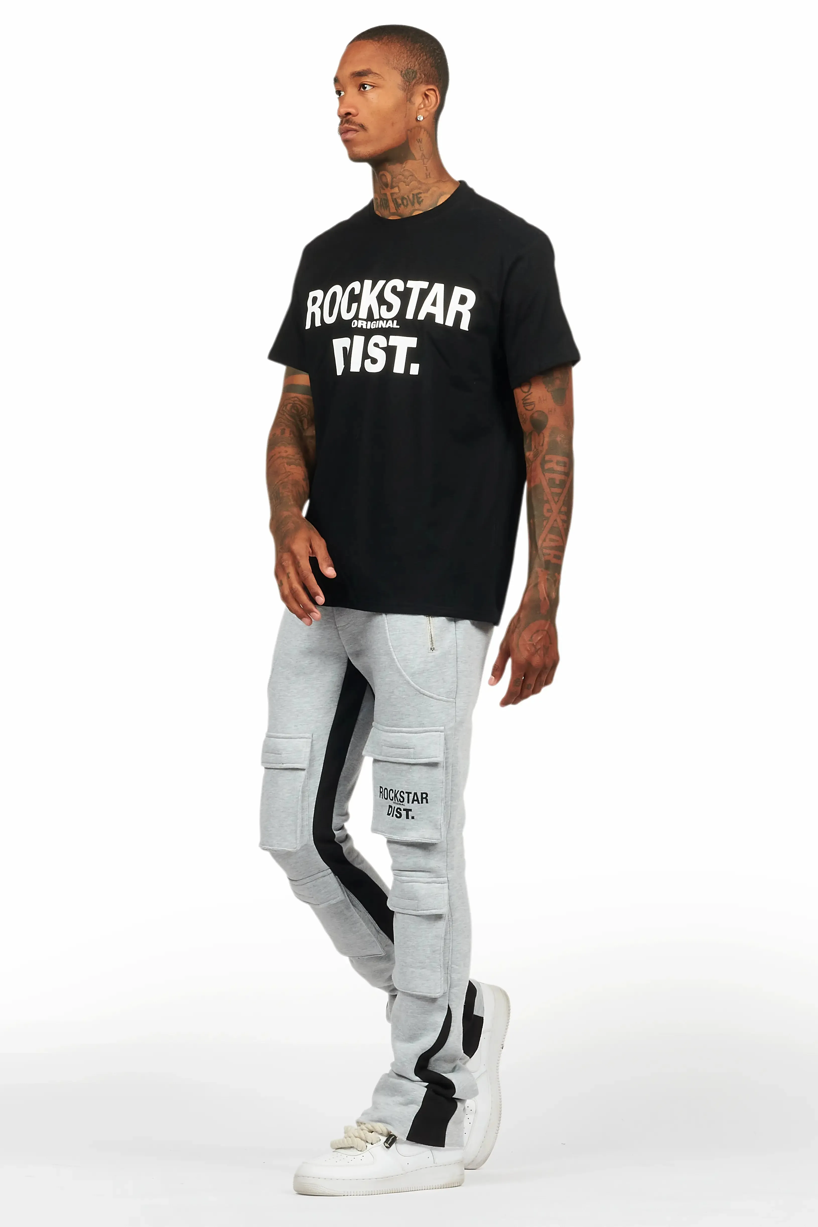 Antoon Heather Grey T-Shirt/Stacked Flare Track Set sold by Rockstar Original product image thumbnail 5
