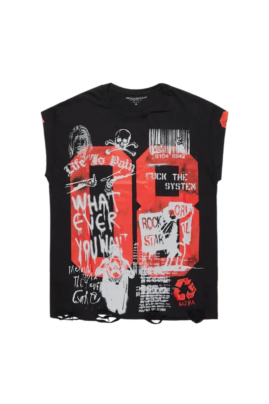 Grill Black Graphic Muscle T-Shirt sold by Rockstar Original