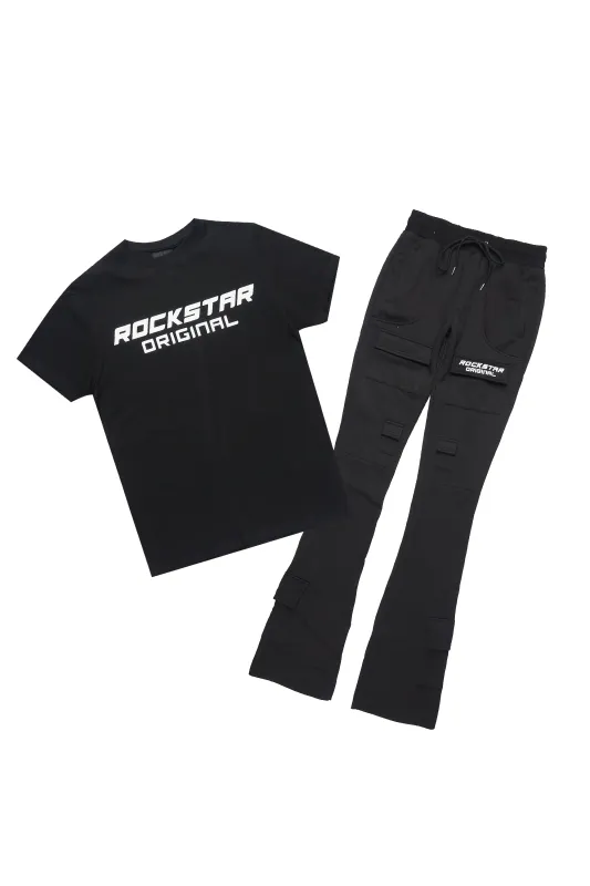 Connor Black T-Shirt/Stacked Flare Track Set sold by Rockstar Original