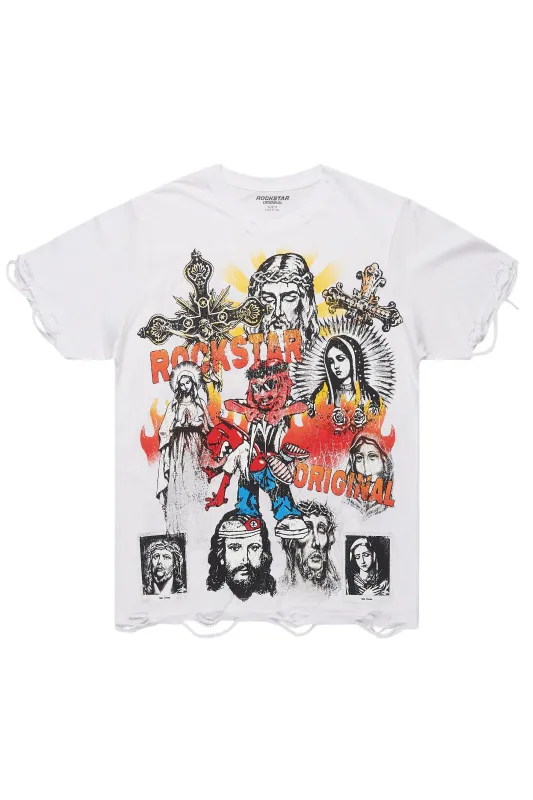 Axion White Graphic T-Shirt made by Rockstar Original