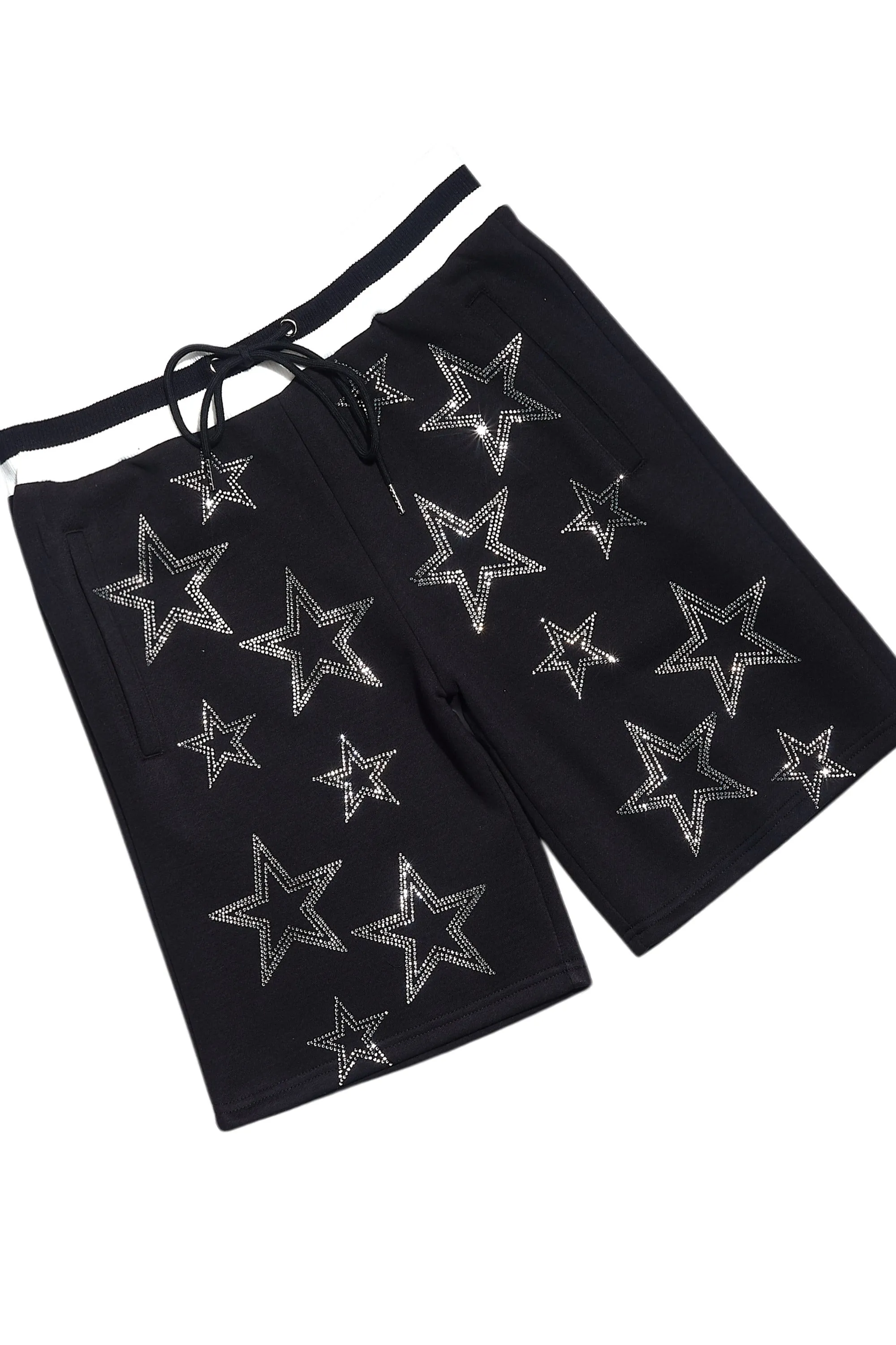 Nox Black Rhinestone T Shirt Short Set sold by Rockstar Original product image thumbnail 3