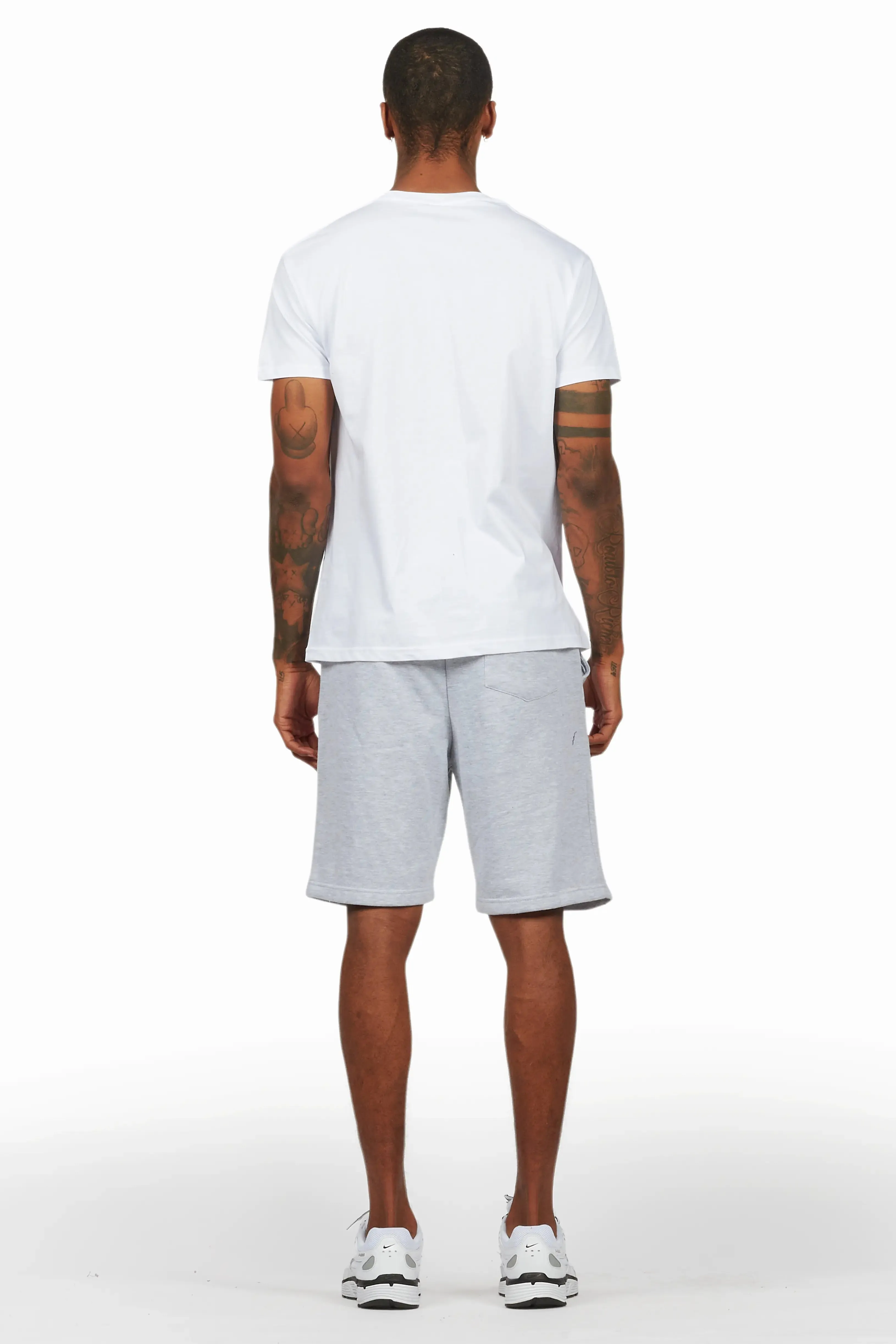 Theo White/Grey T-Shirt Short Set sold by Rockstar Original product image thumbnail 4