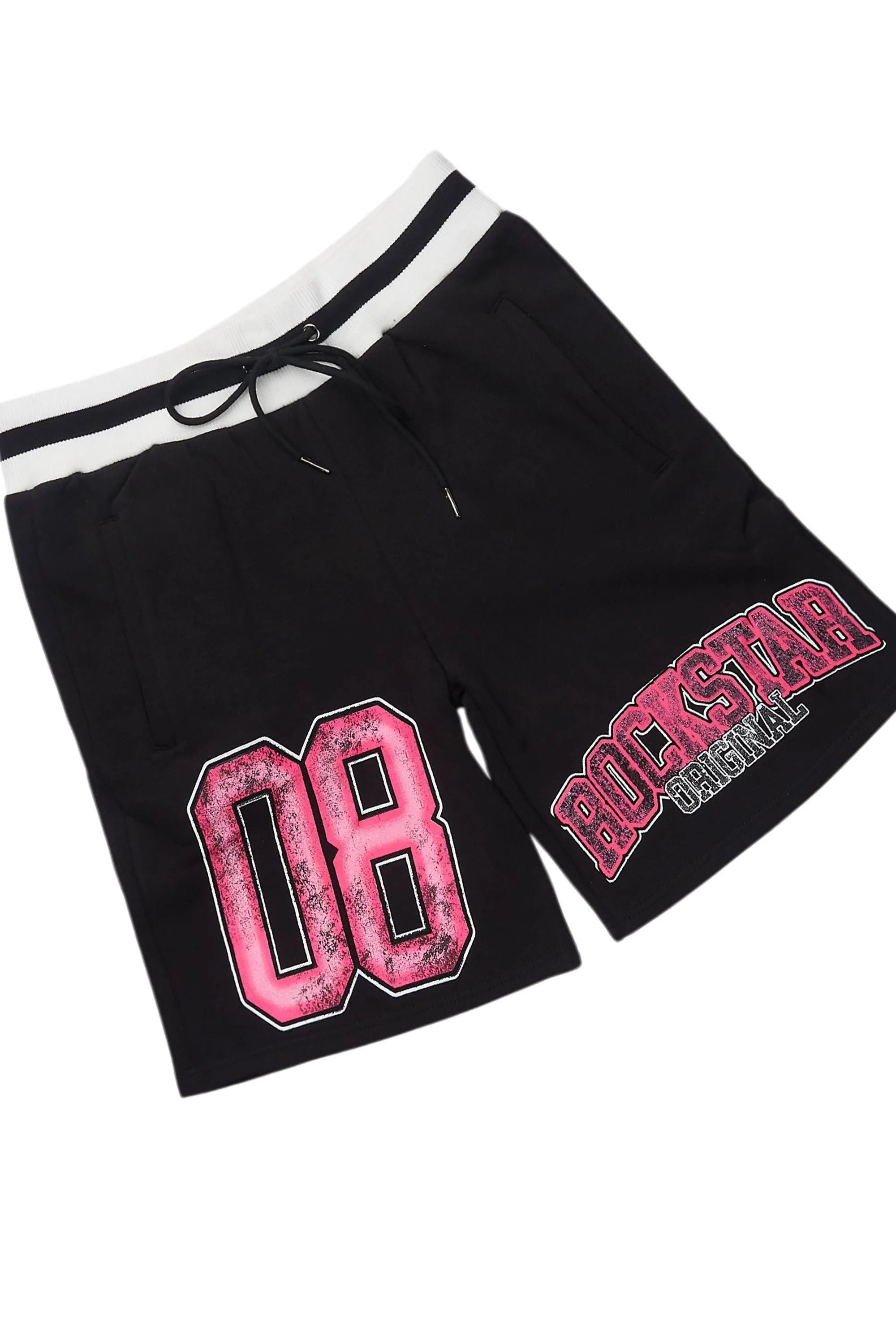 Fields Black/Pink T-Shirt Short Set sold by Rockstar Original product image thumbnail 4