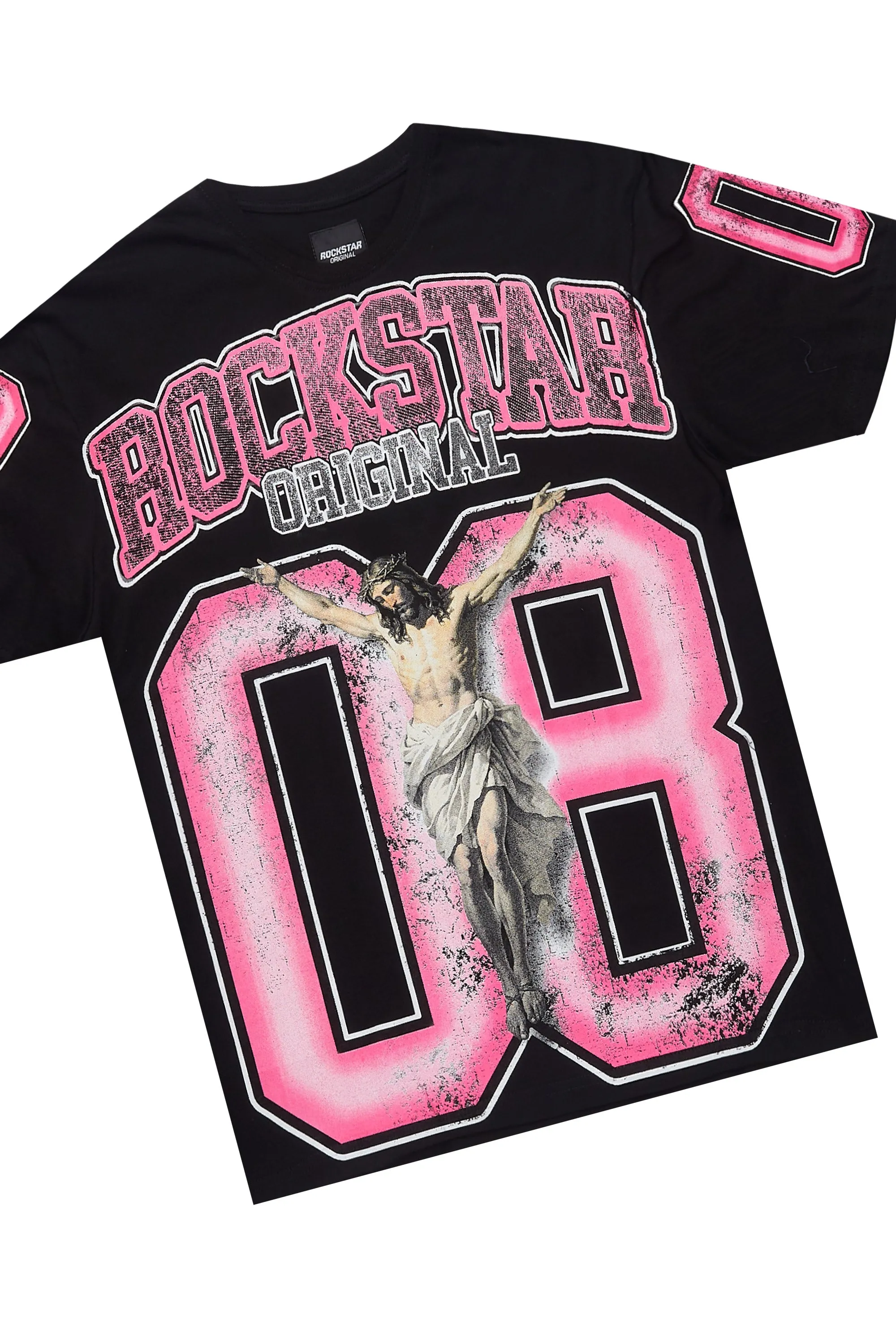 Fields Black/Pink T-Shirt Short Set sold by Rockstar Original product image thumbnail 2