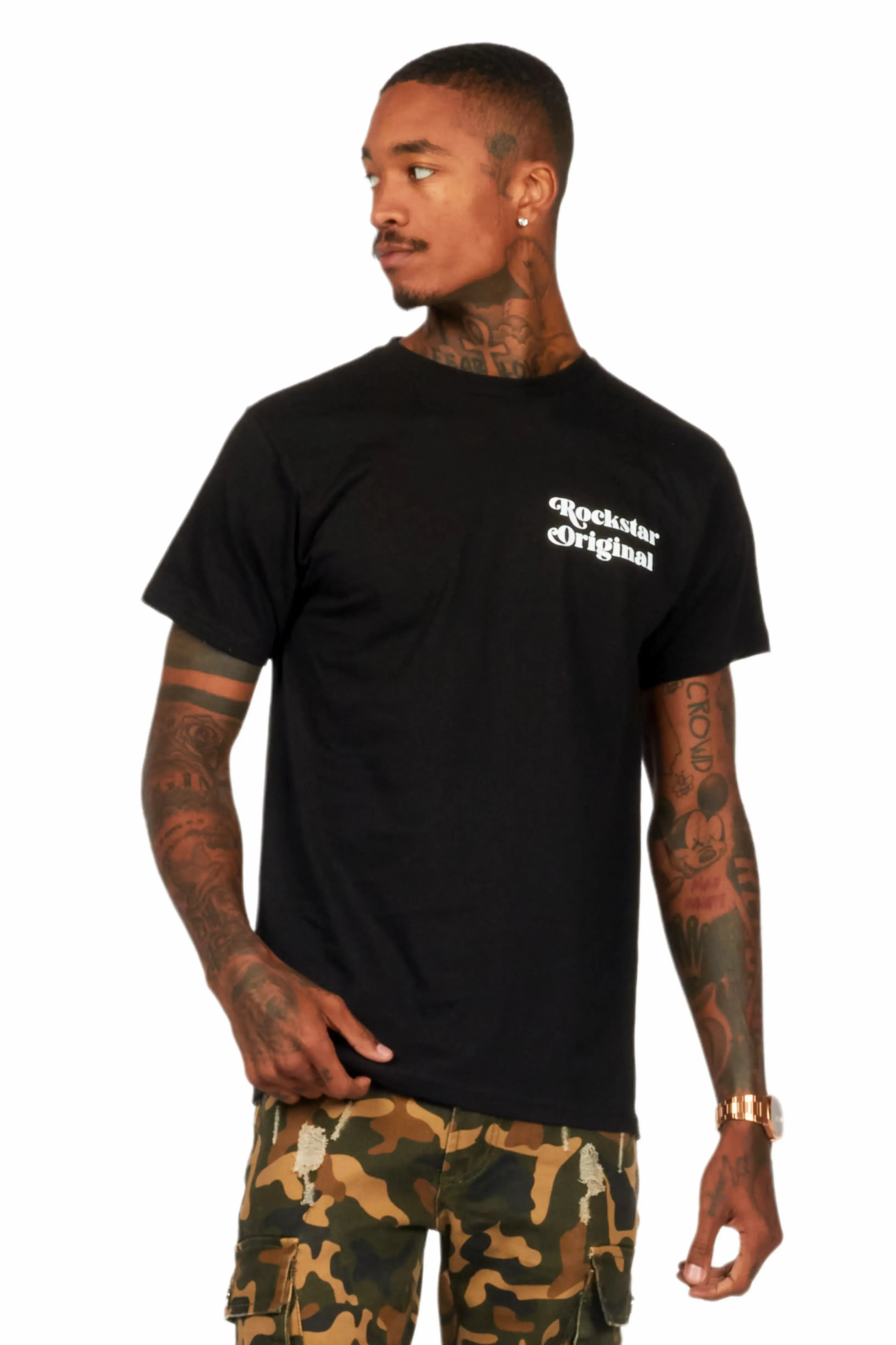 Diamo Black/White Graphic T-Shirt sold by Rockstar Original product image thumbnail 5
