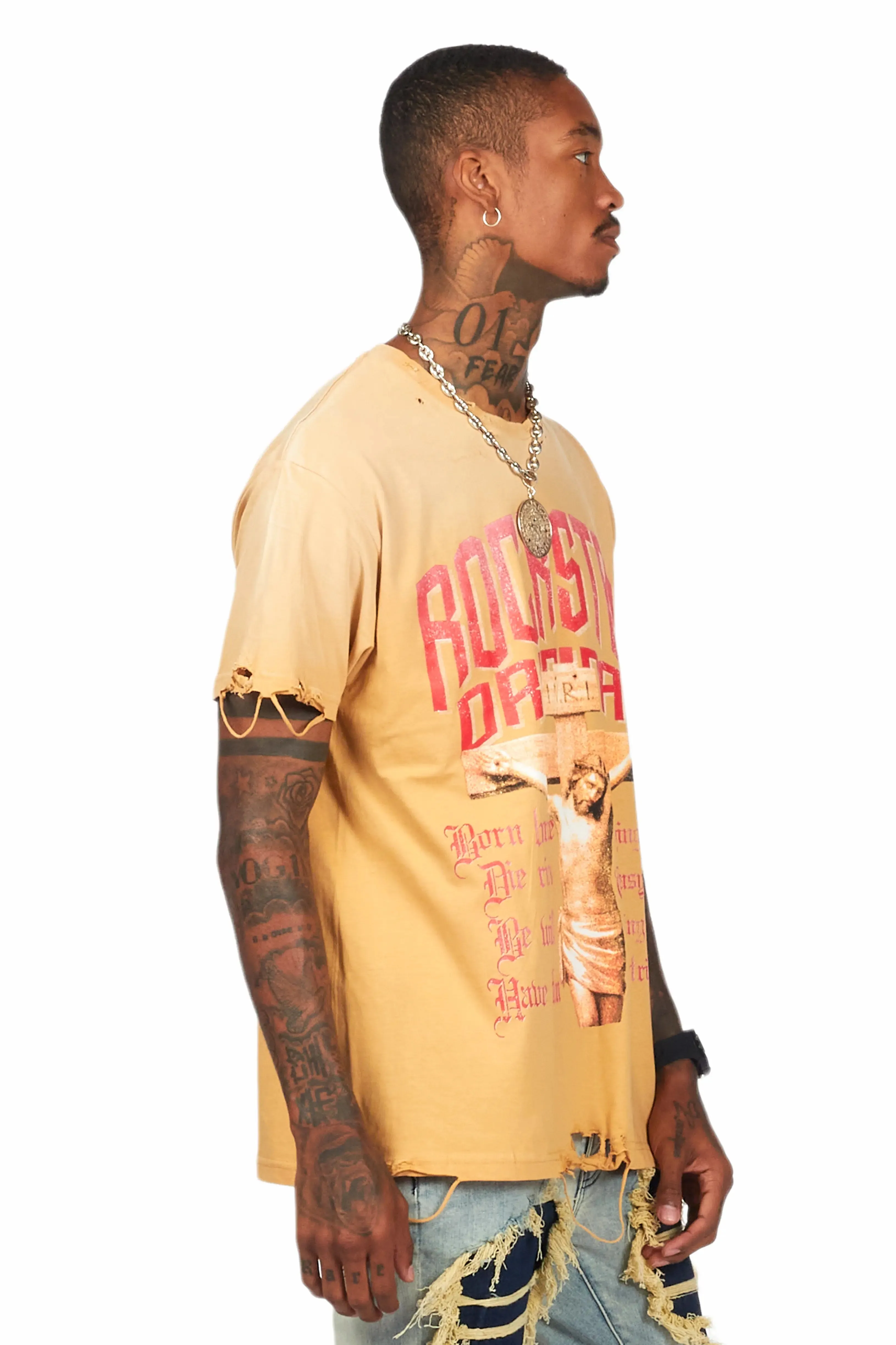 Awready Beige Oversized Graphic T-Shirt sold by Rockstar Original product image thumbnail 3